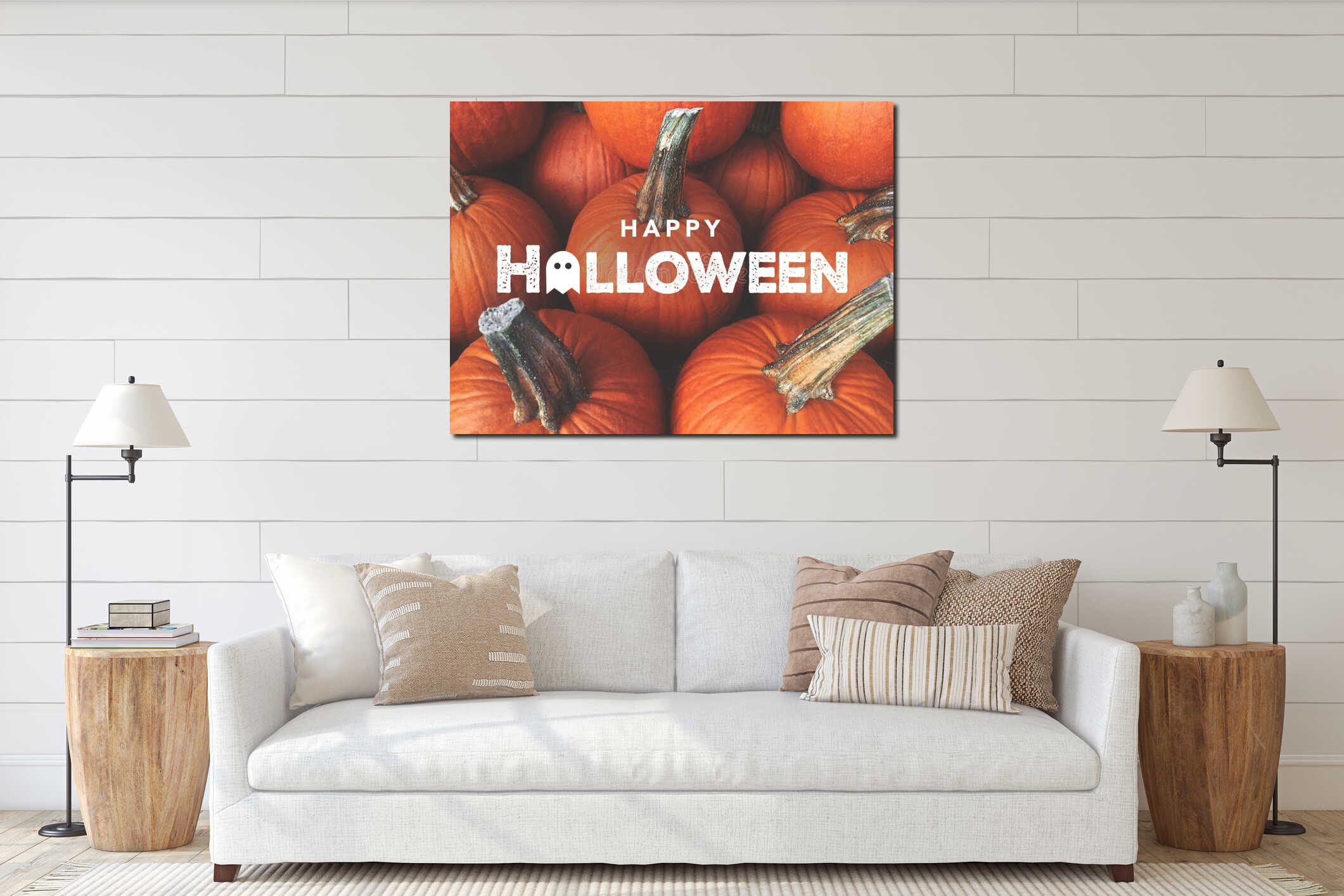 Canvas hanging interior mockup