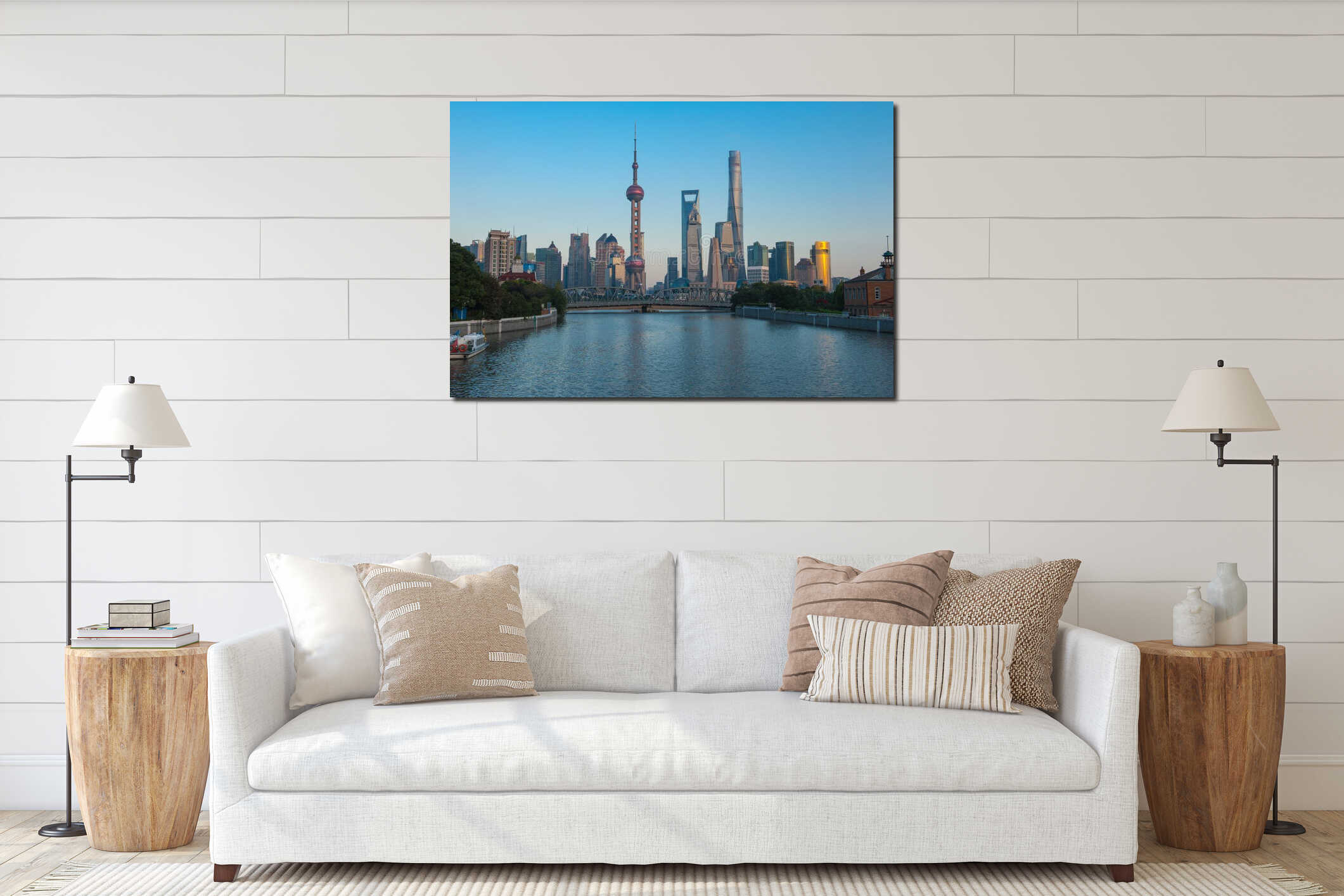 Canvas hanging interior mockup