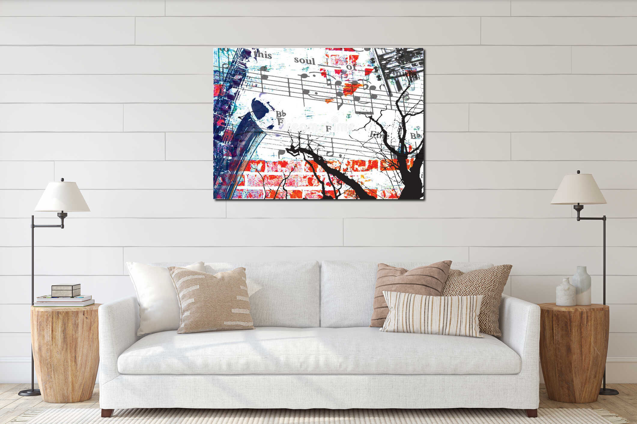 Canvas hanging interior mockup