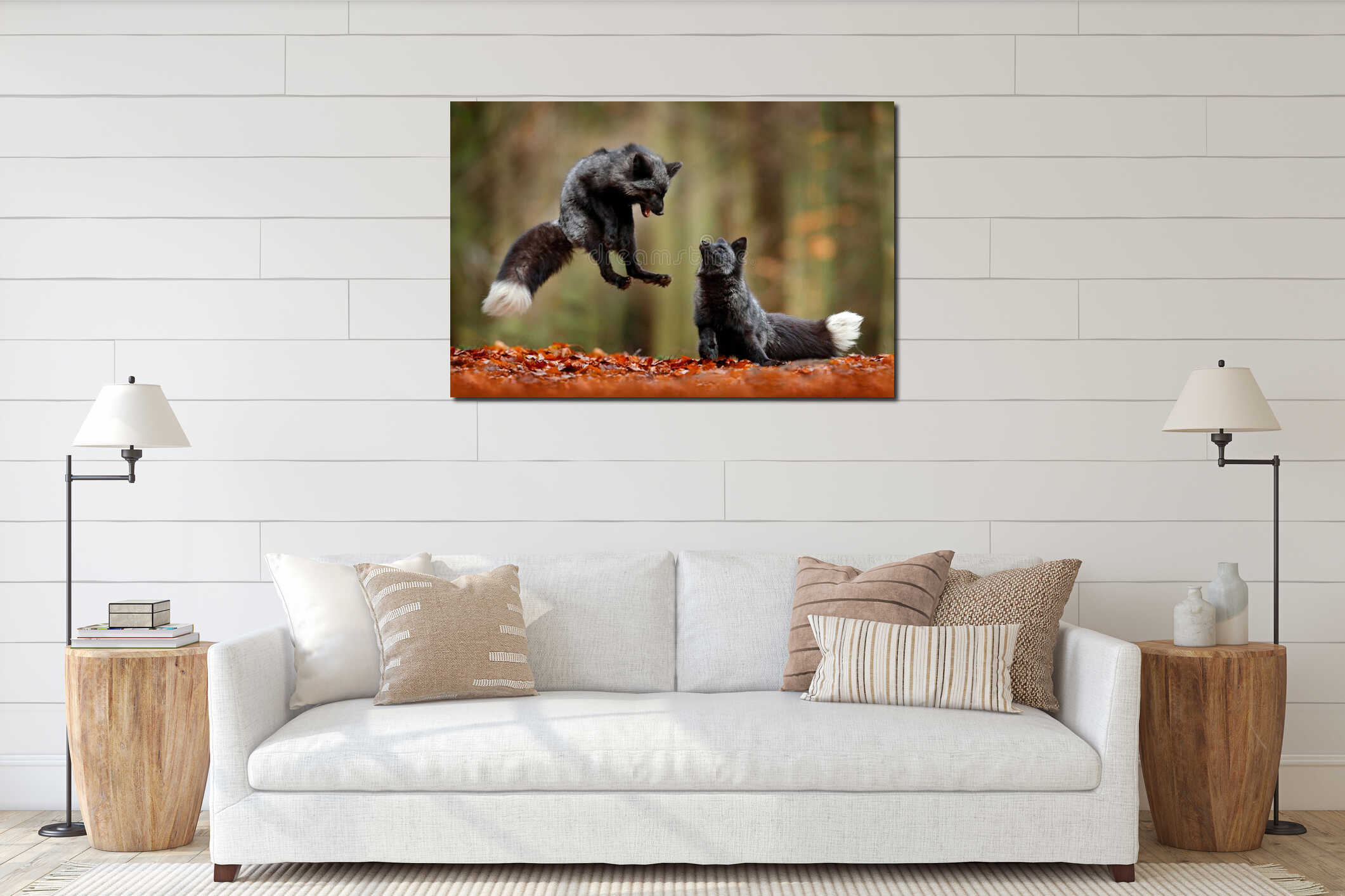 Canvas hanging interior mockup