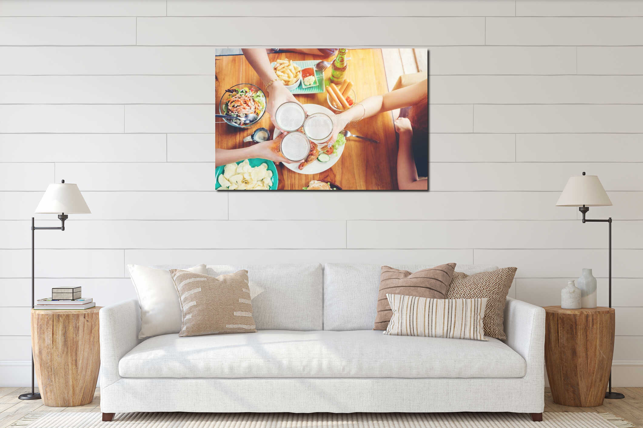 Canvas hanging interior mockup