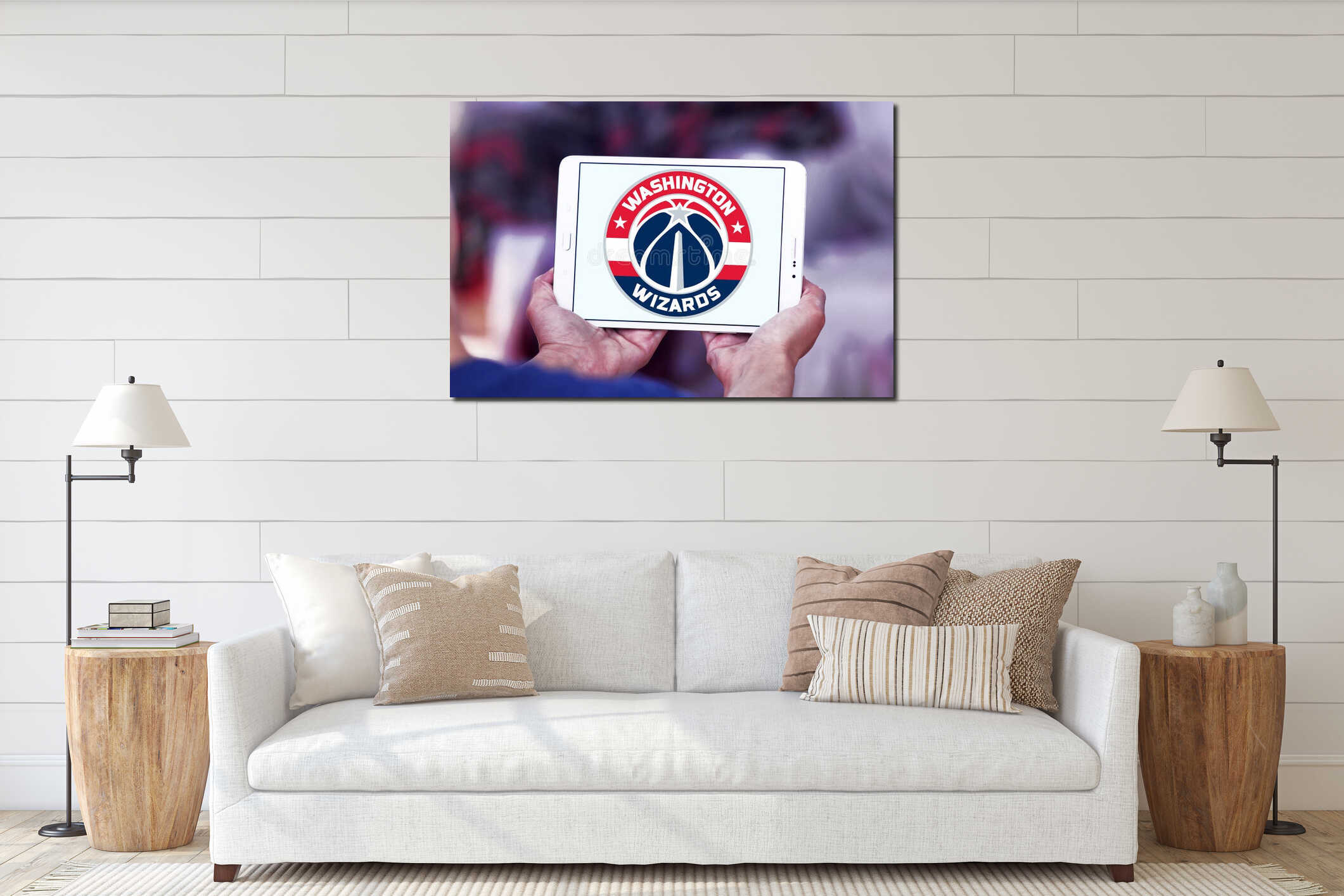 Canvas hanging interior mockup