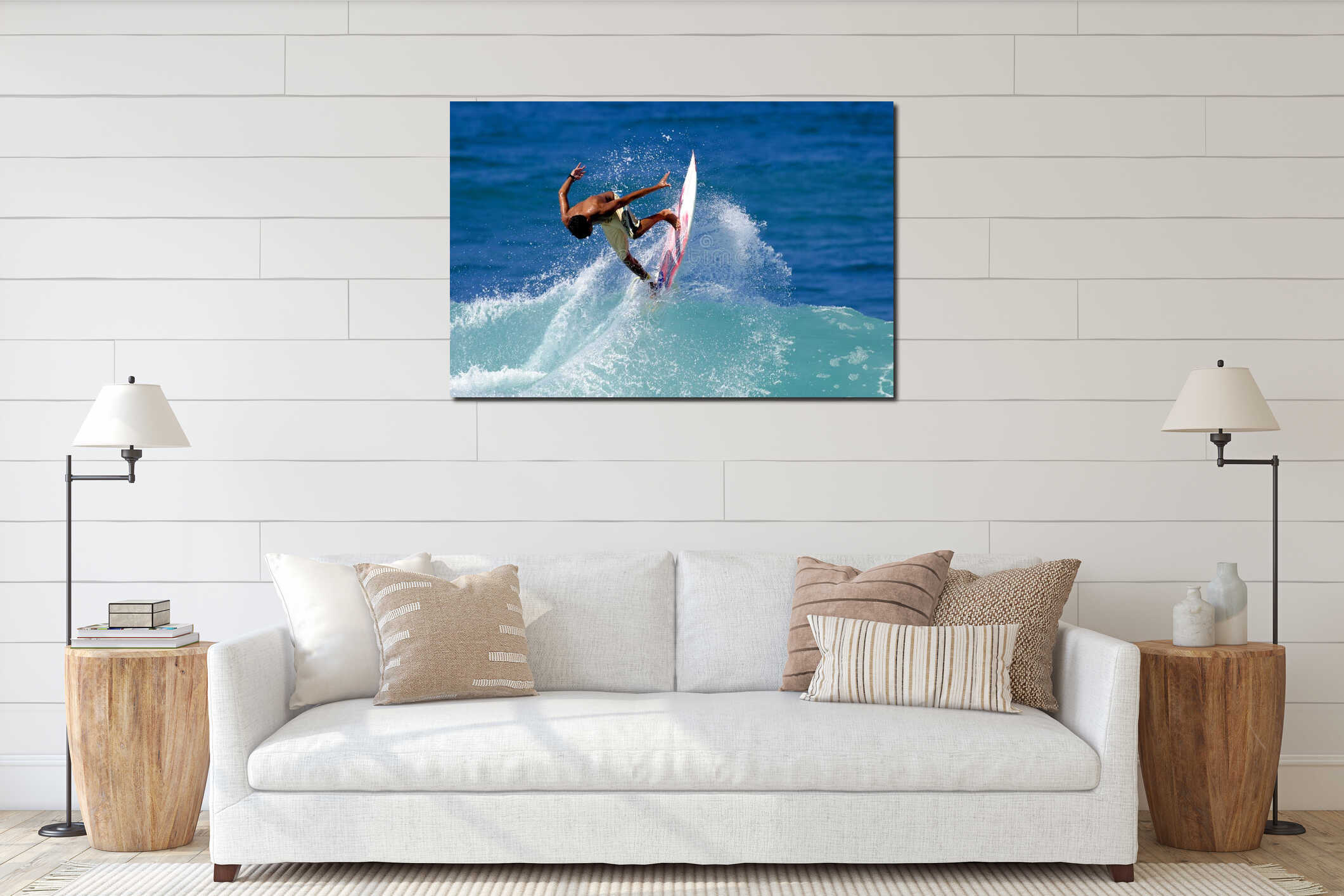 Canvas hanging interior mockup