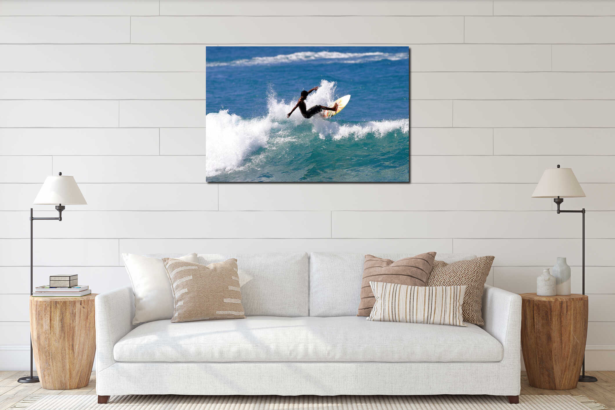 Canvas hanging interior mockup