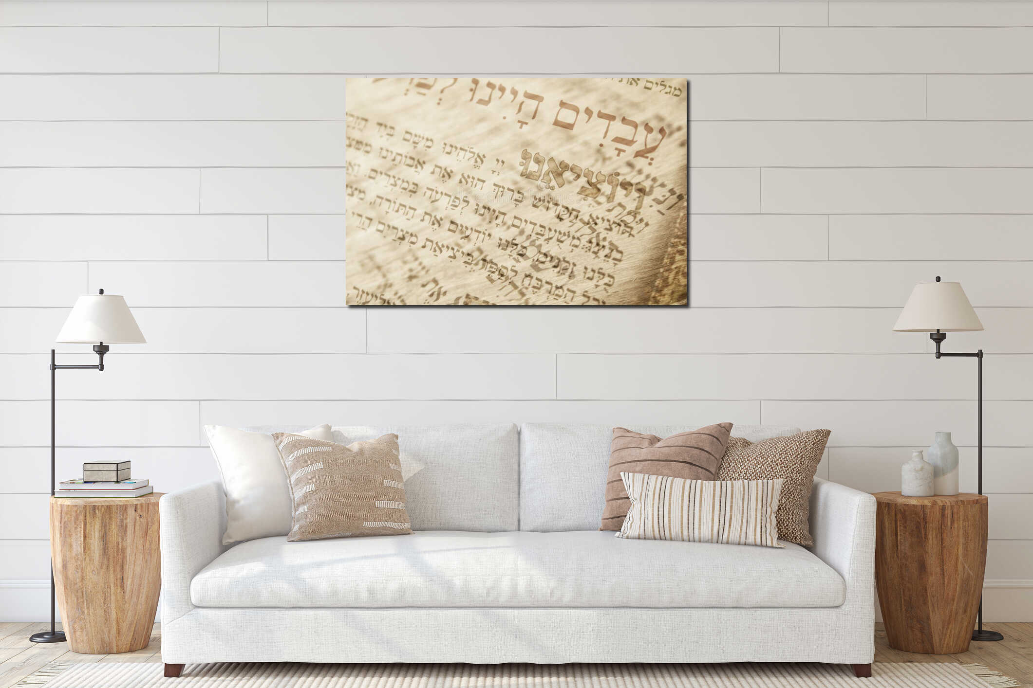 Canvas hanging interior mockup