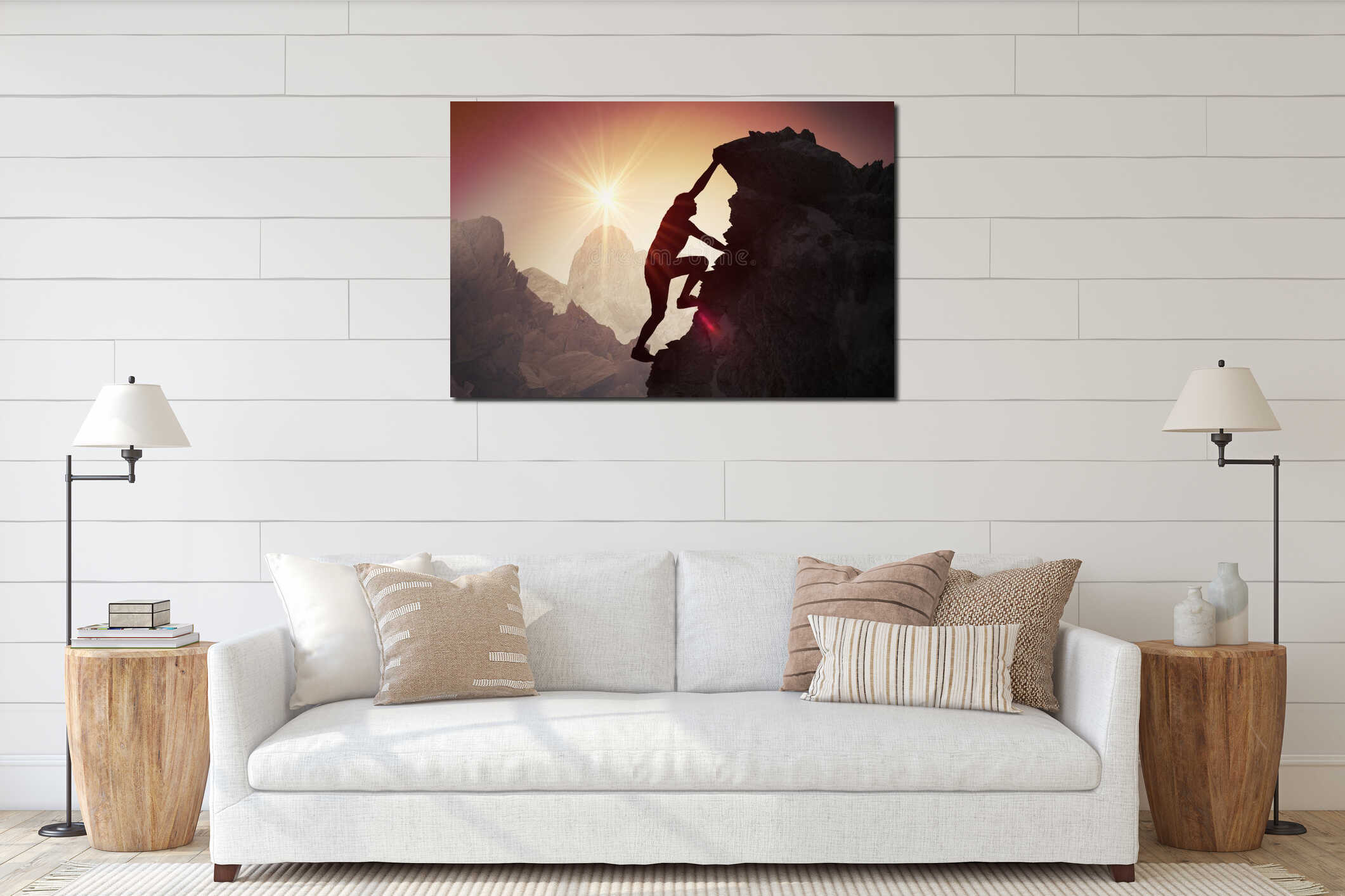 Canvas hanging interior mockup