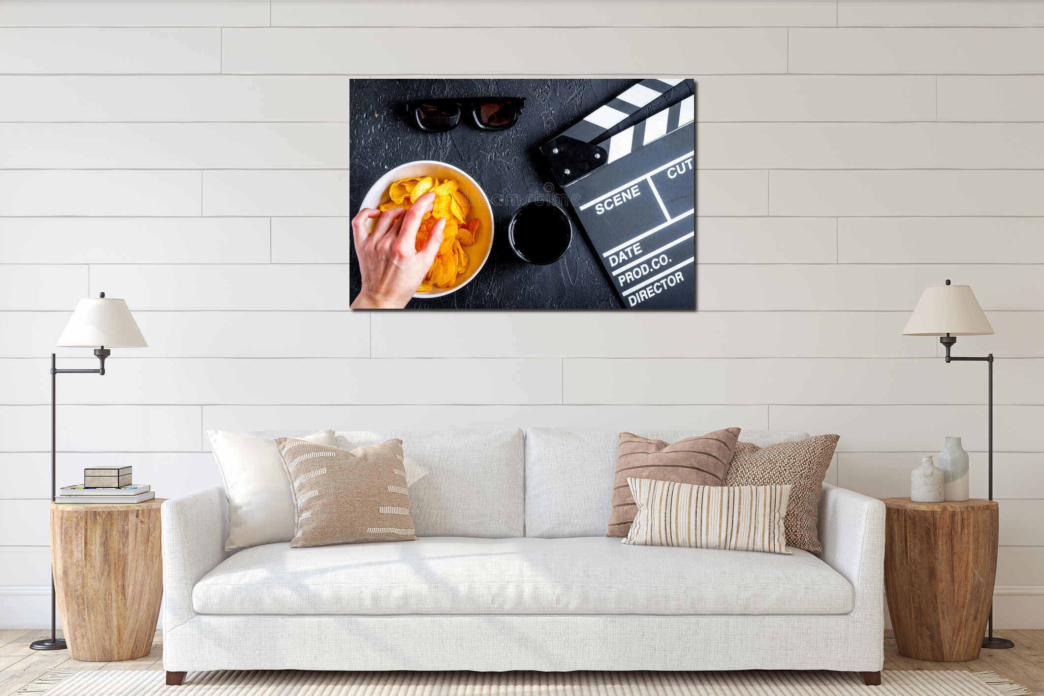 Canvas hanging interior mockup