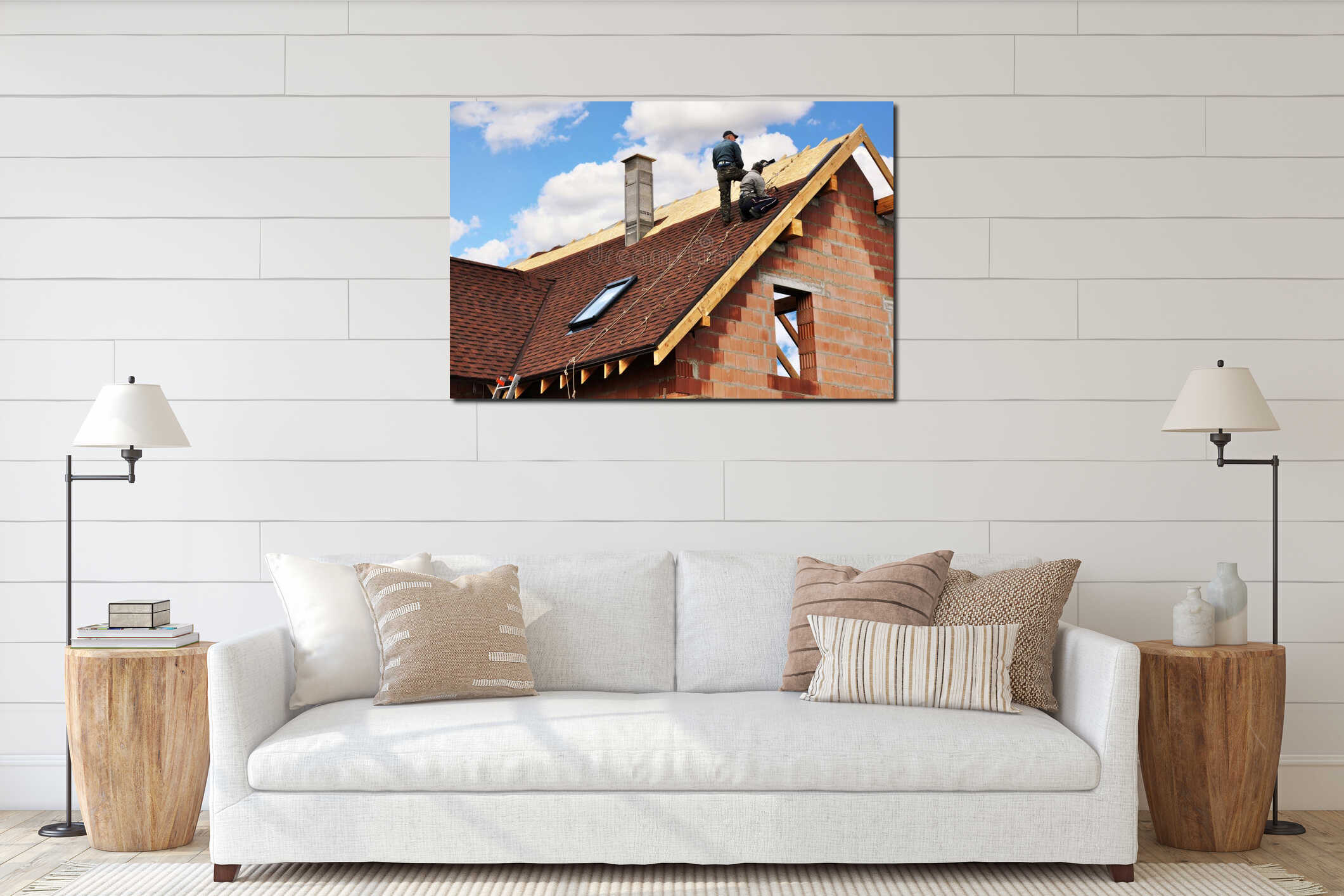 Canvas hanging interior mockup
