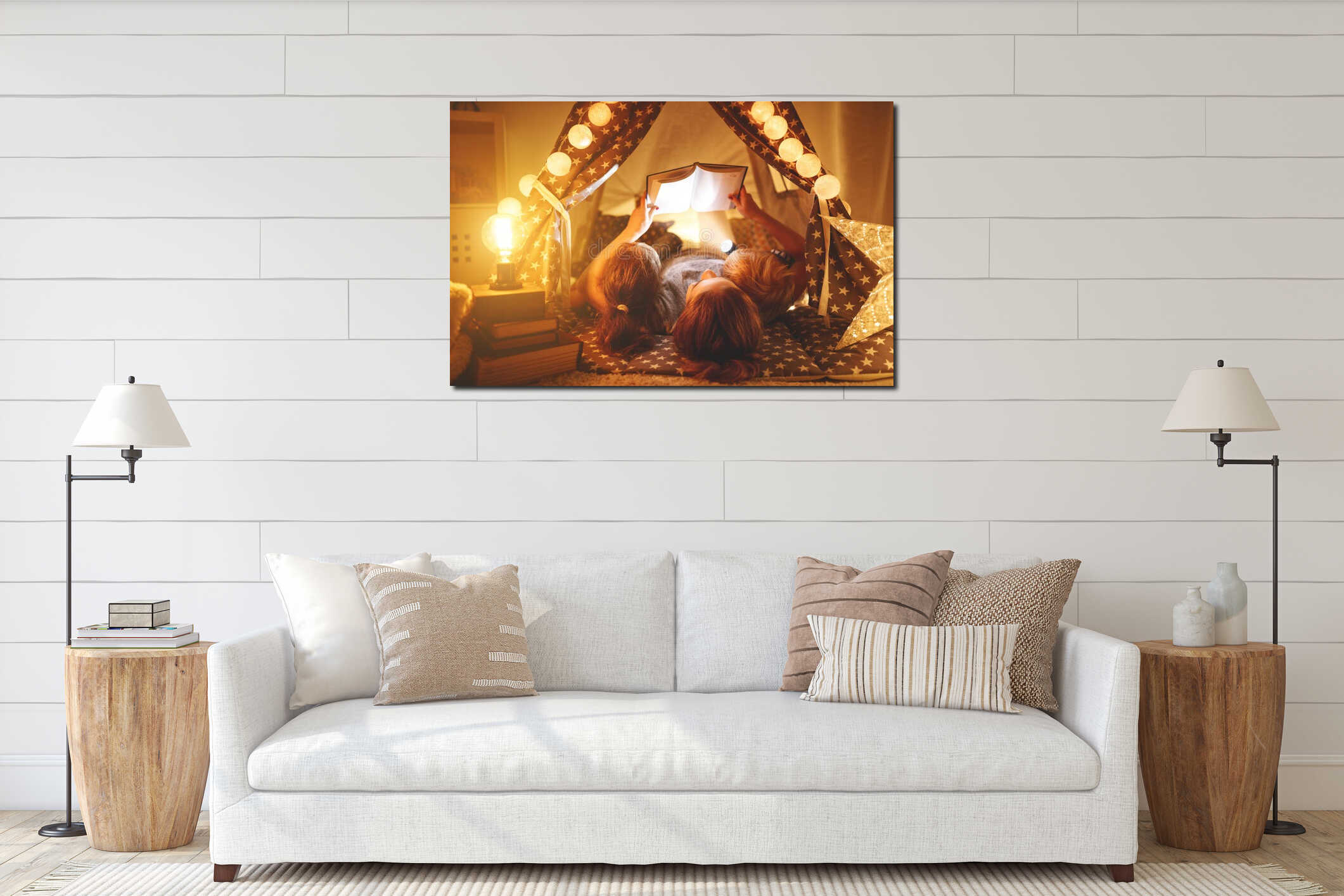 Canvas hanging interior mockup