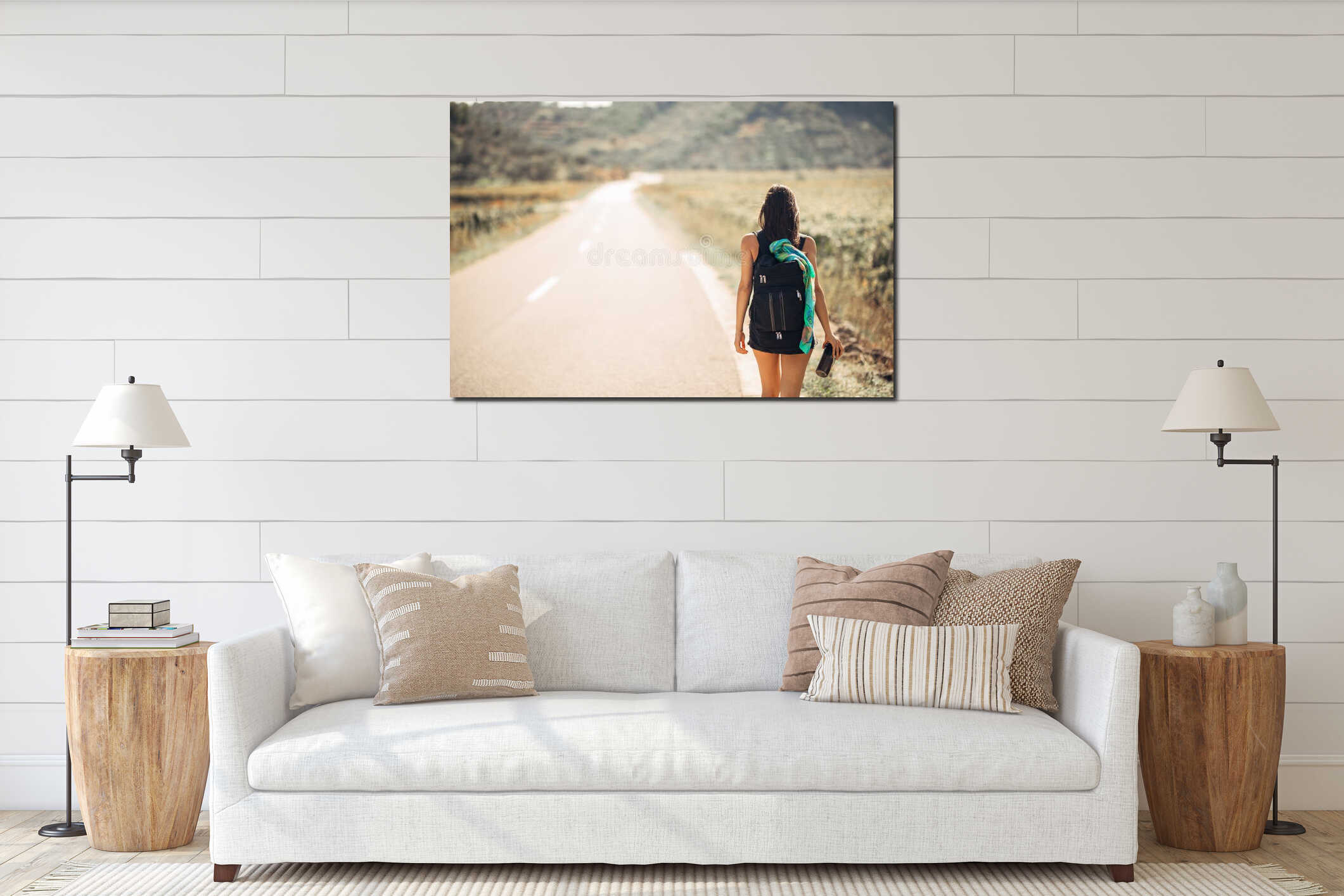 Canvas hanging interior mockup