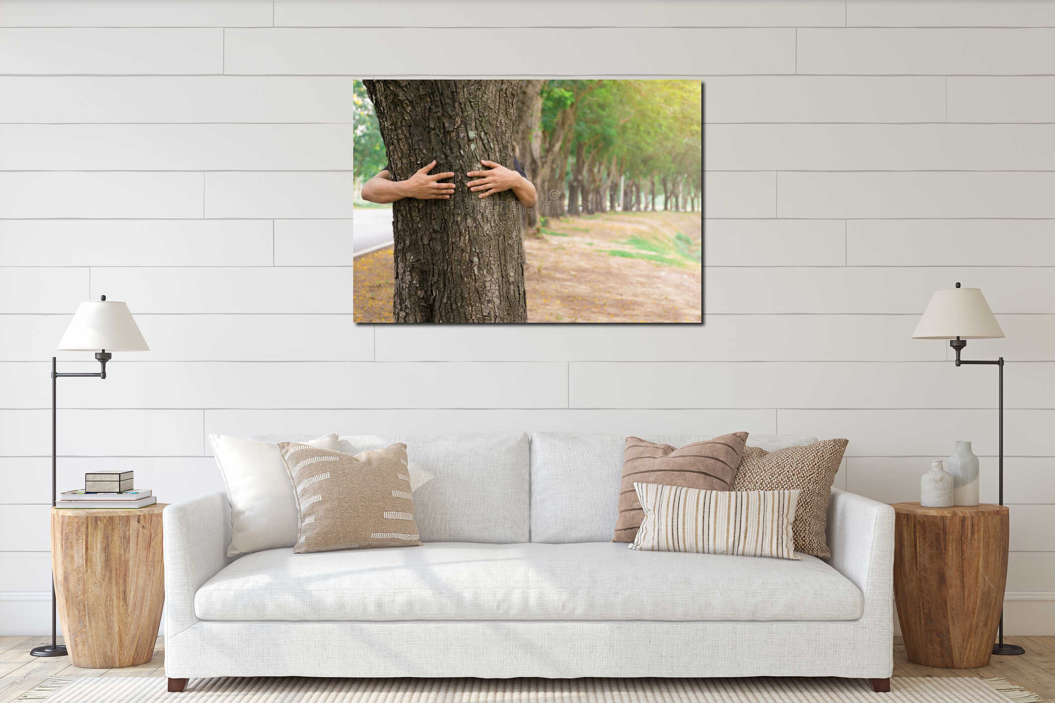 Canvas hanging interior mockup