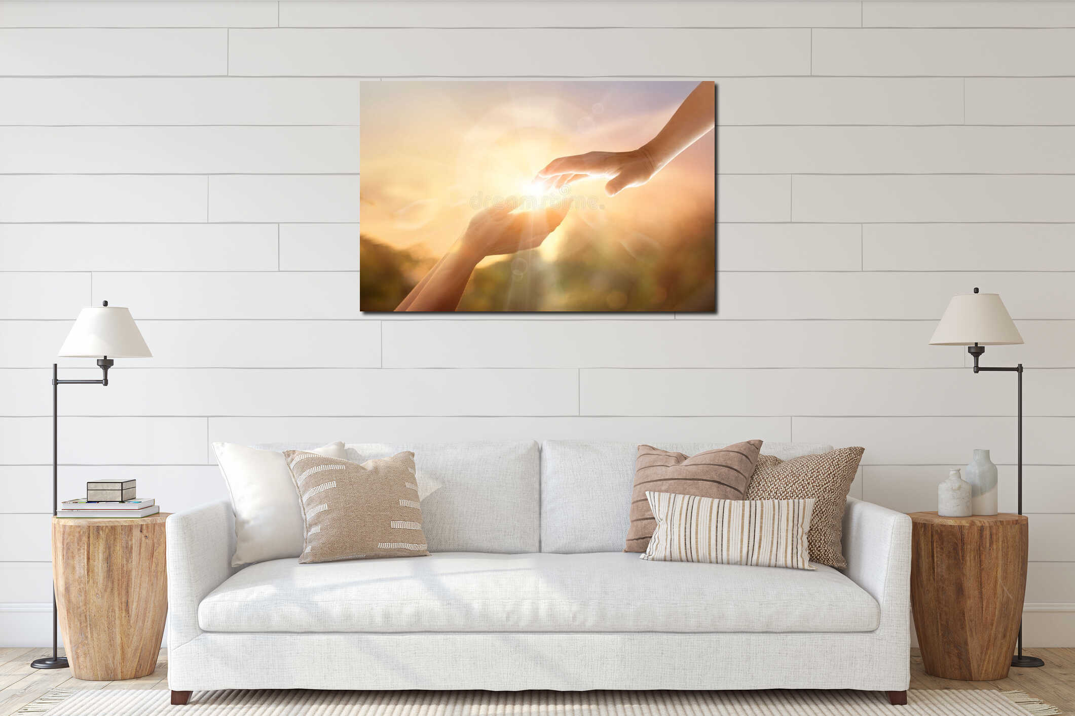 Canvas hanging interior mockup