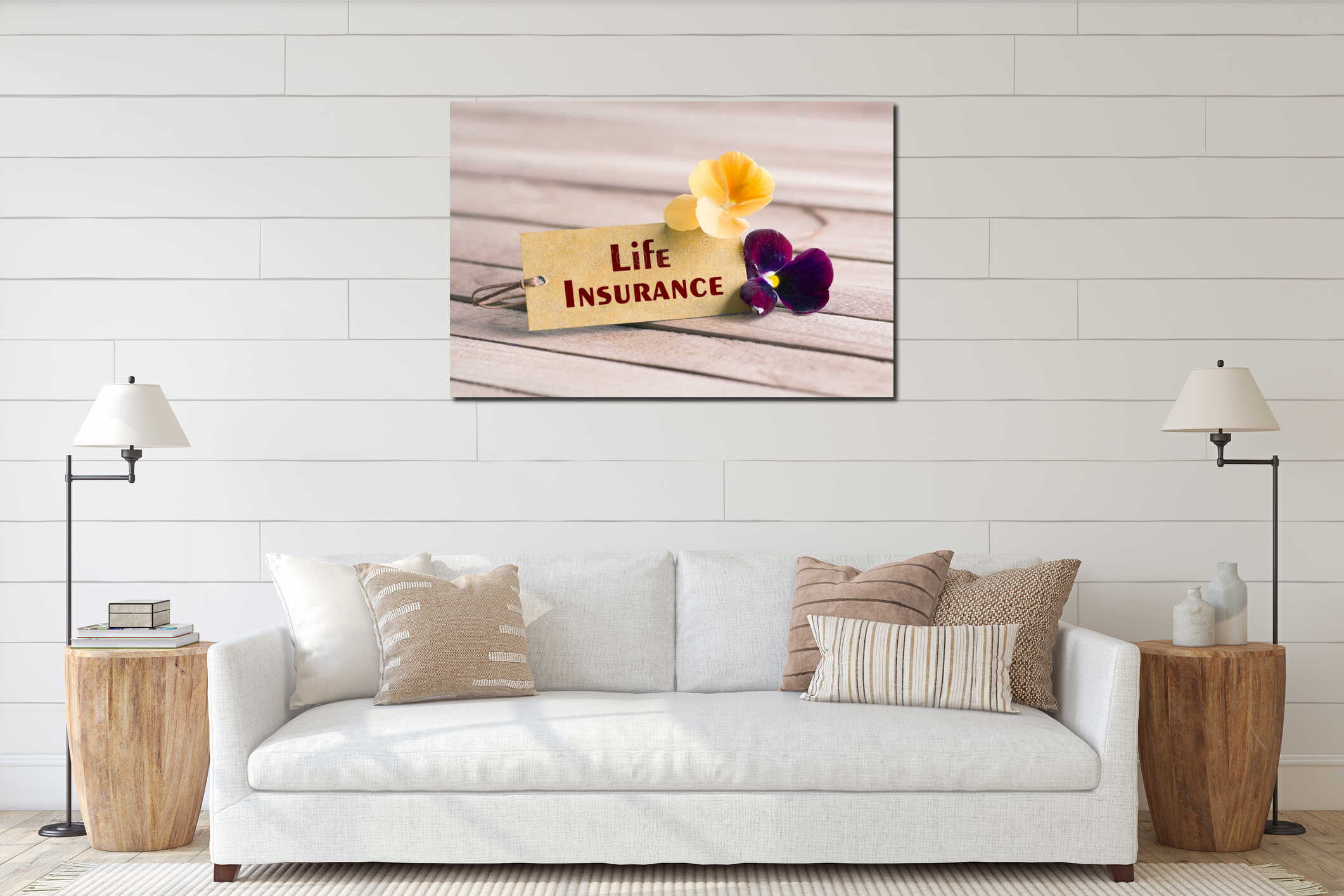 Canvas hanging interior mockup