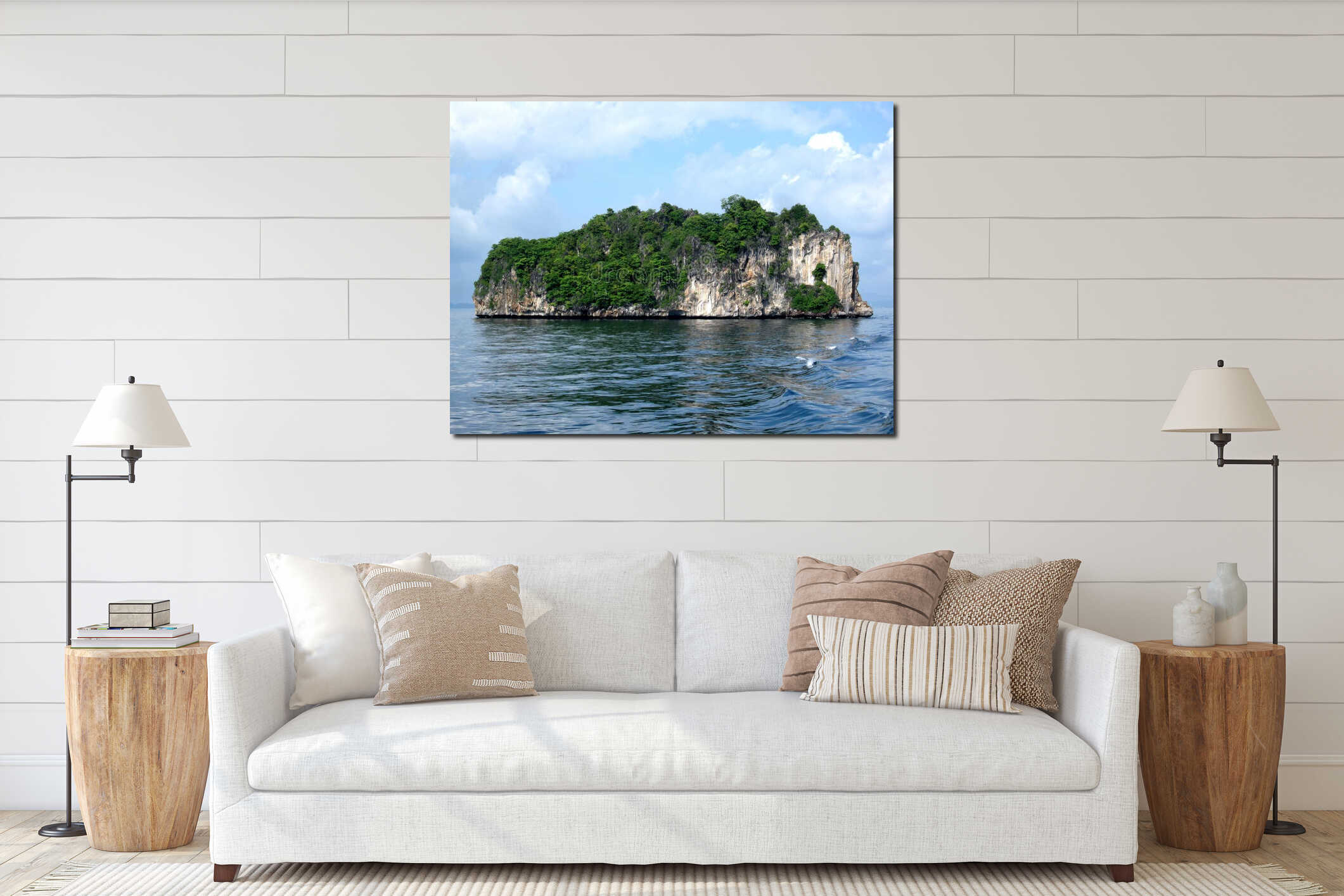 Canvas hanging interior mockup