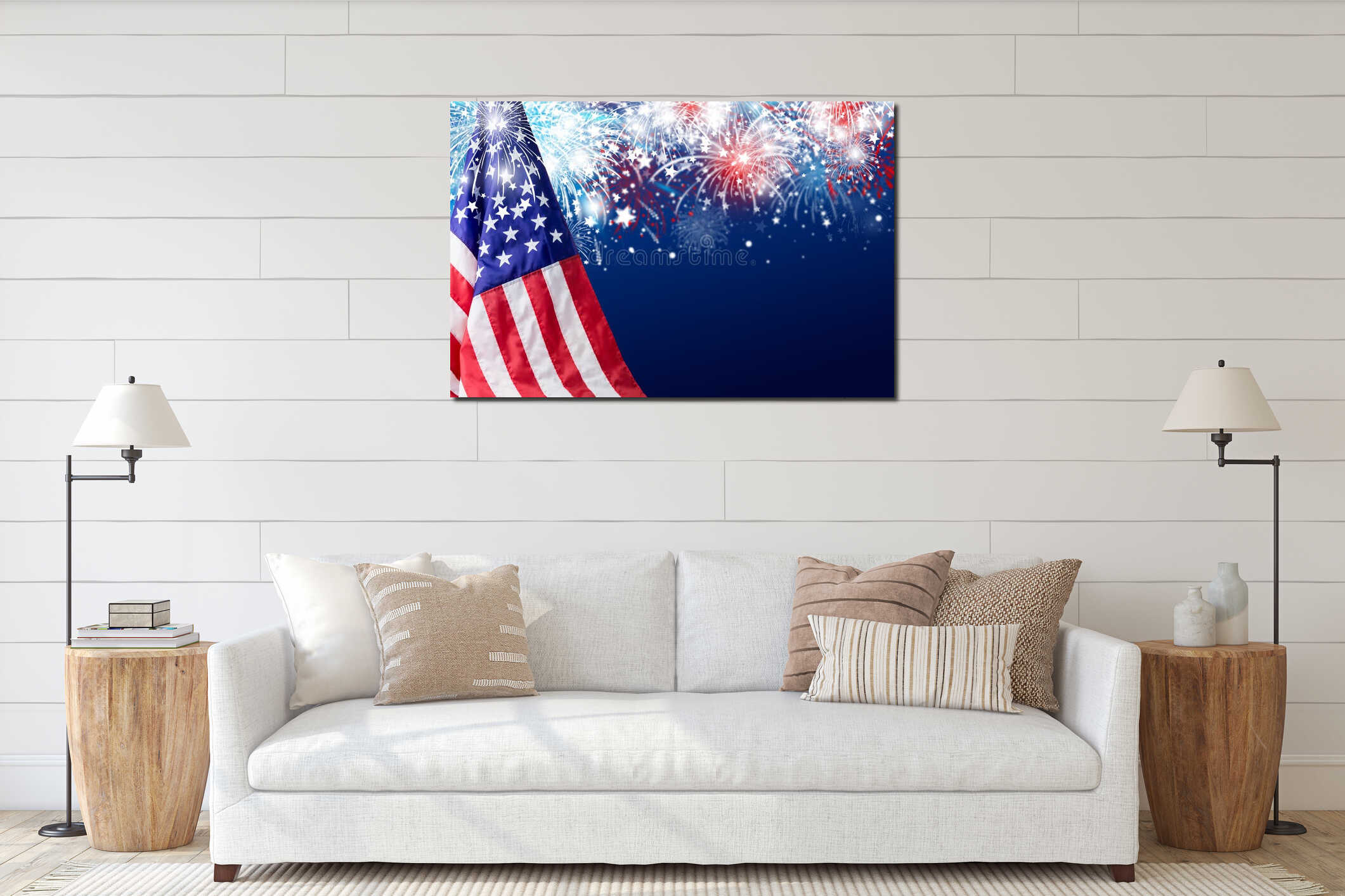 Canvas hanging interior mockup