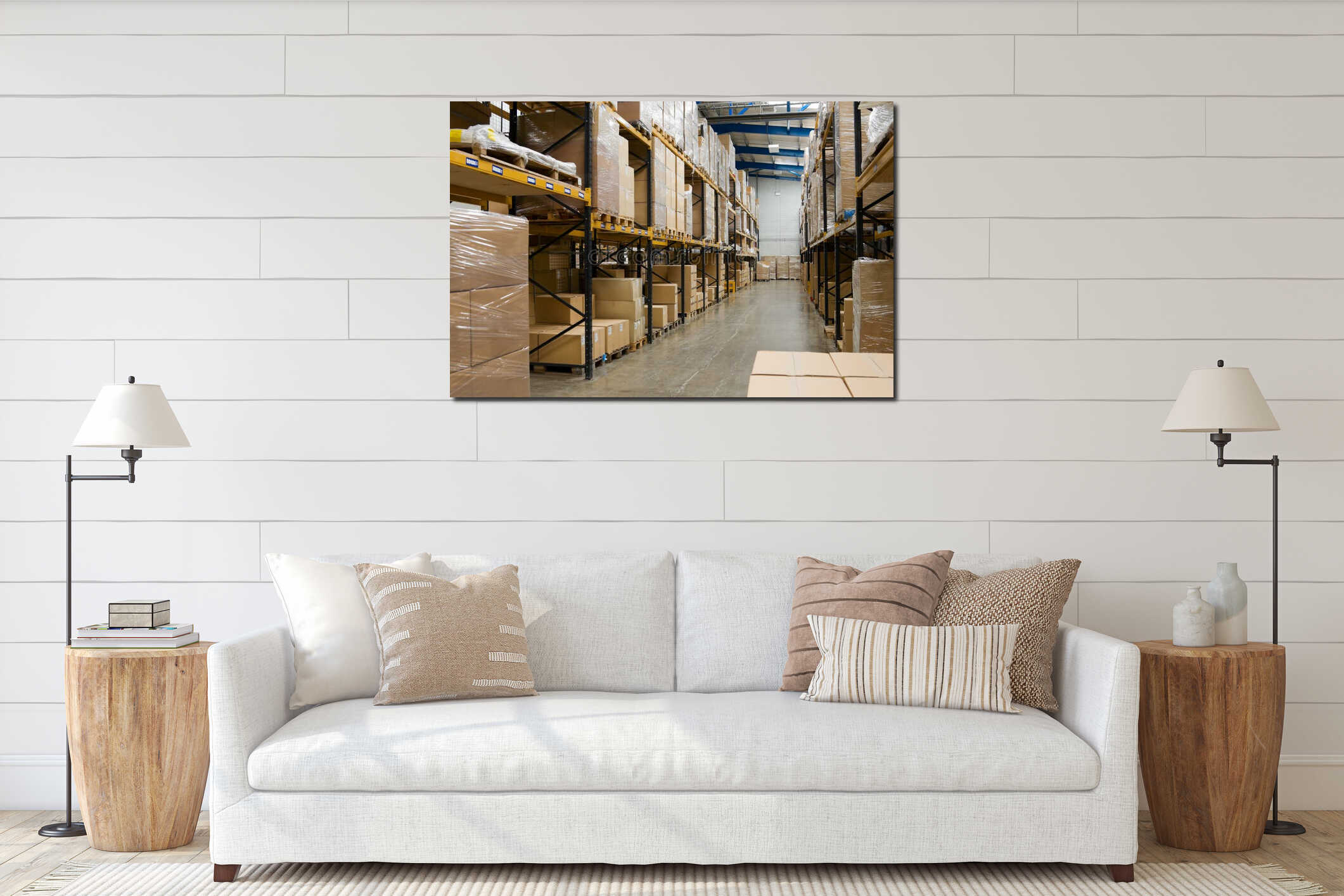 Canvas hanging interior mockup
