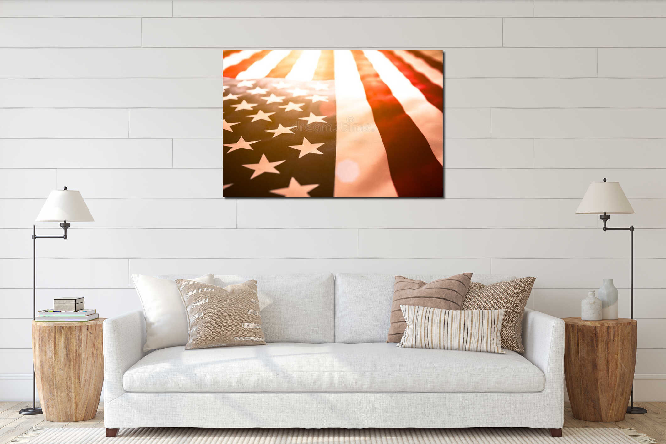 Canvas hanging interior mockup