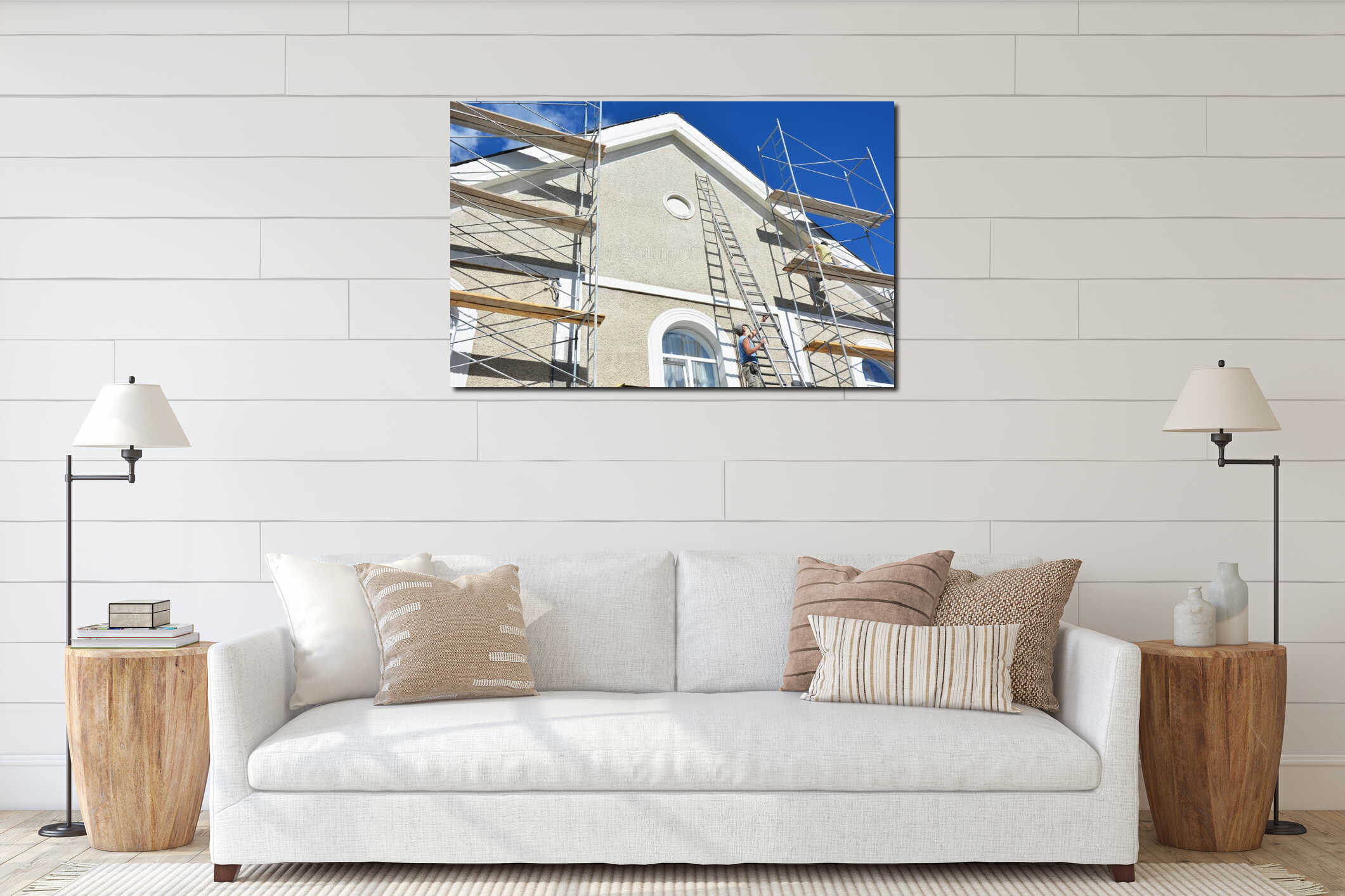Canvas hanging interior mockup