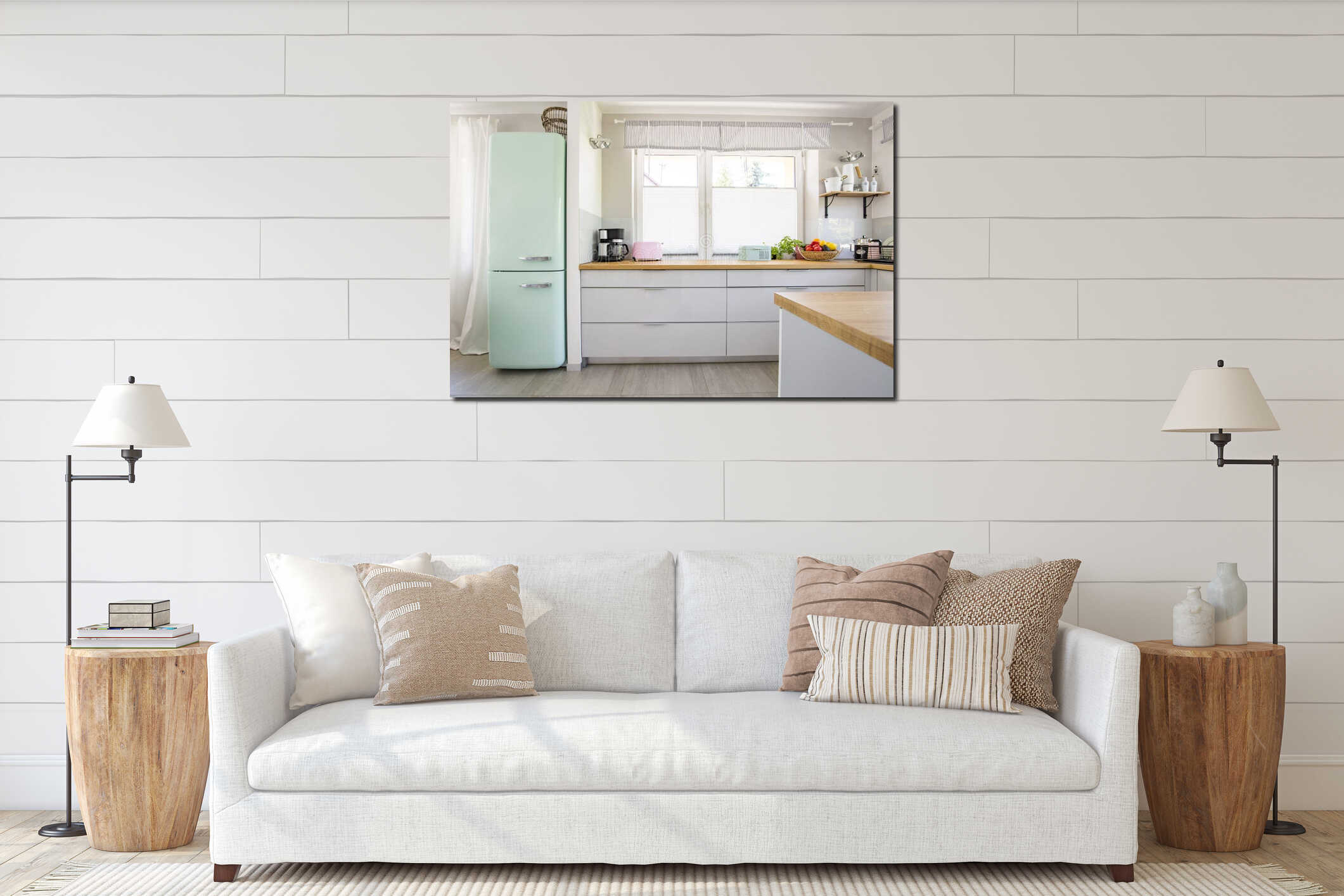 Canvas hanging interior mockup