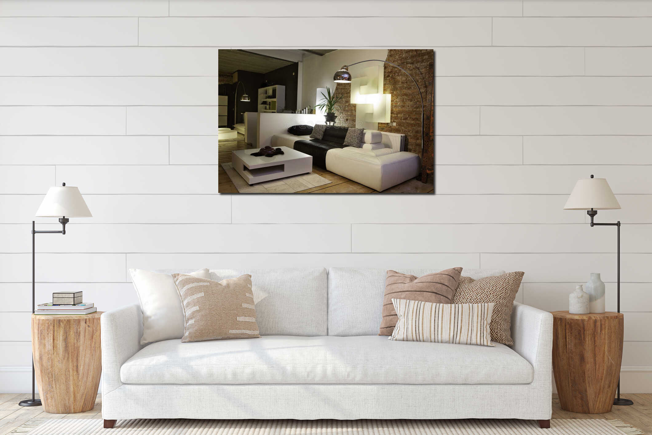 Canvas hanging interior mockup