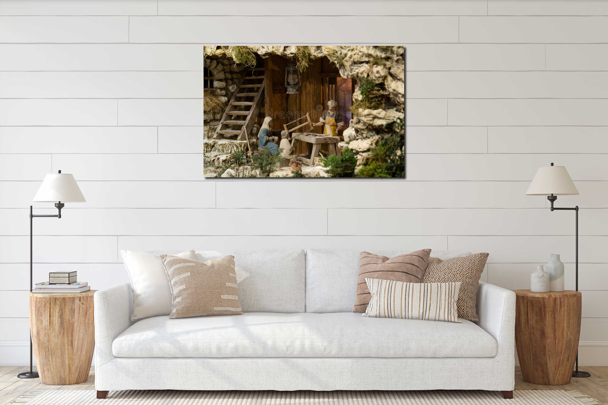 Canvas hanging interior mockup