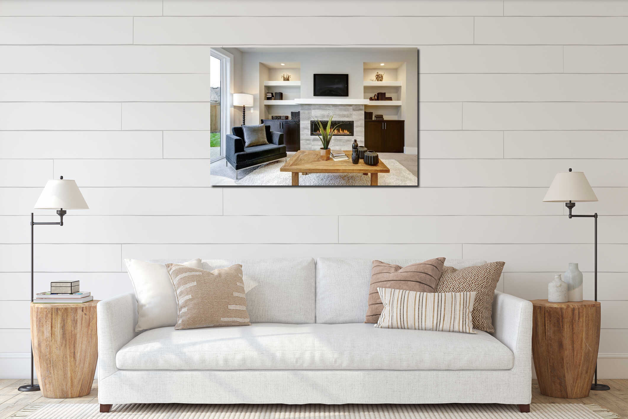 Canvas hanging interior mockup