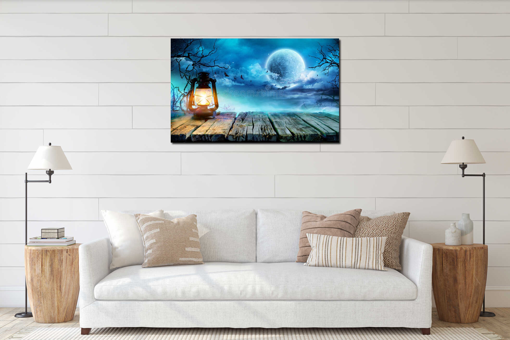 Canvas hanging interior mockup