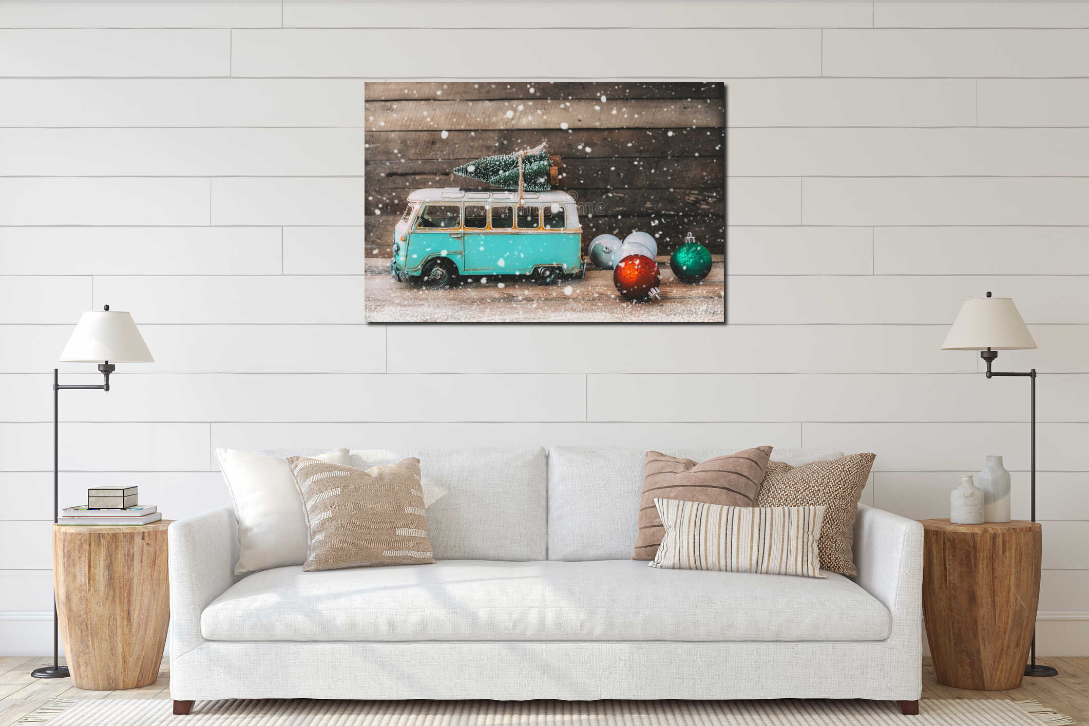 Canvas hanging interior mockup