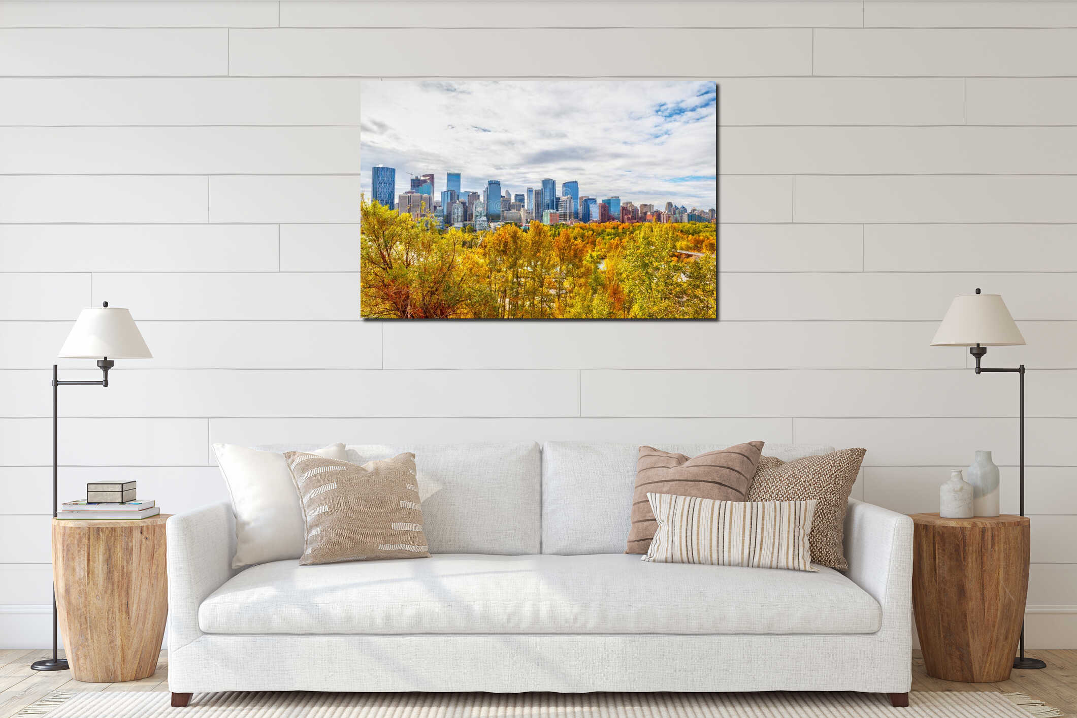 Canvas hanging interior mockup