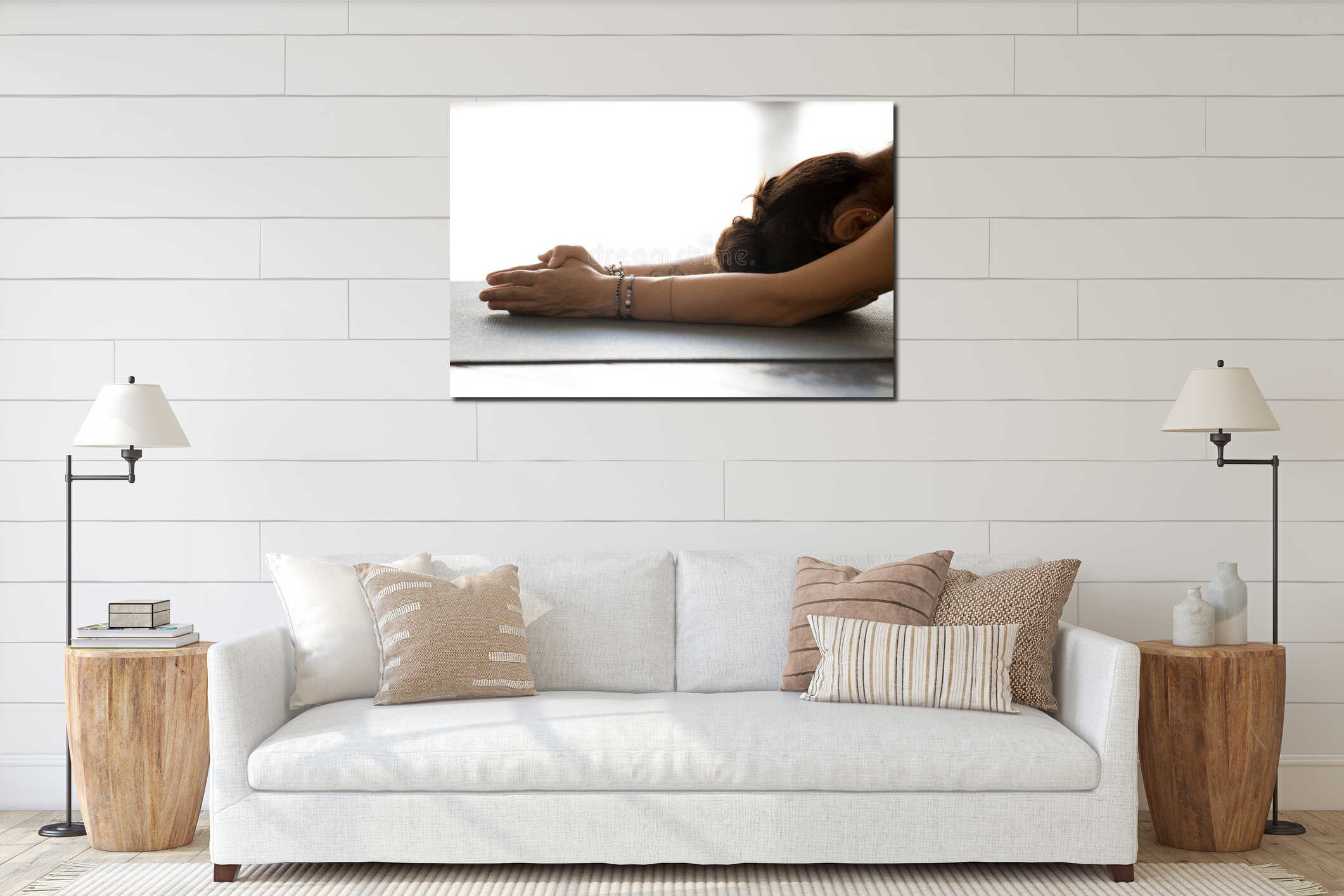 Canvas hanging interior mockup