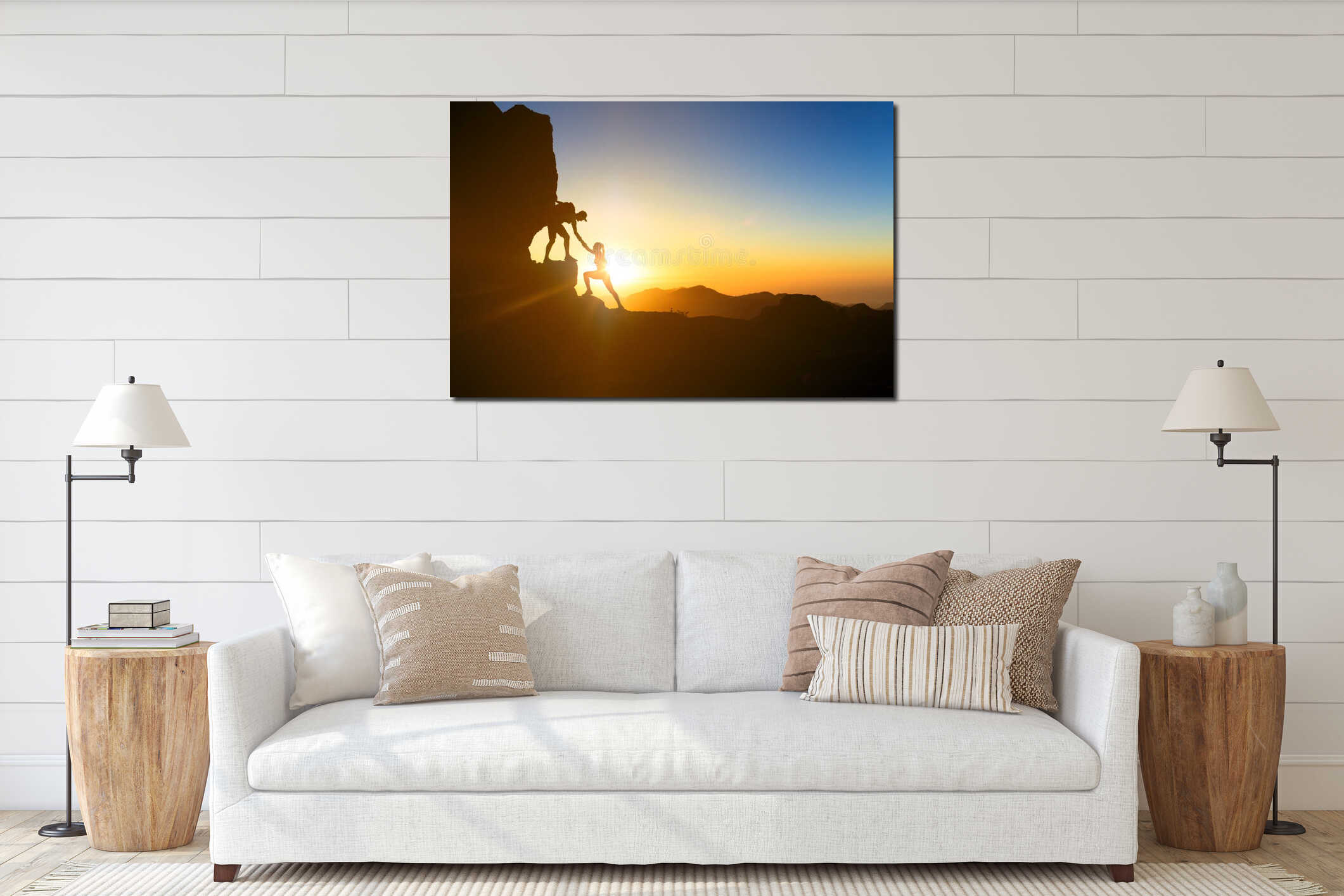 Canvas hanging interior mockup