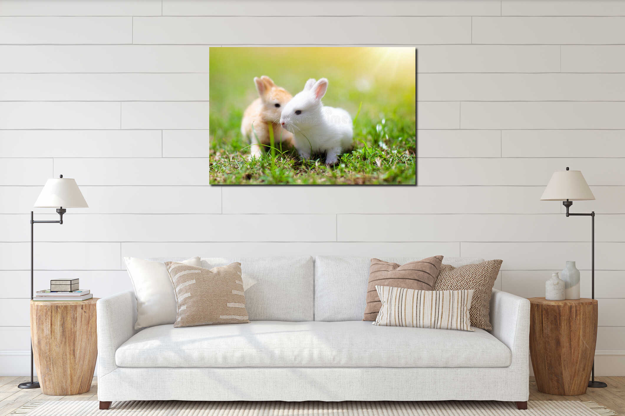 Canvas hanging interior mockup