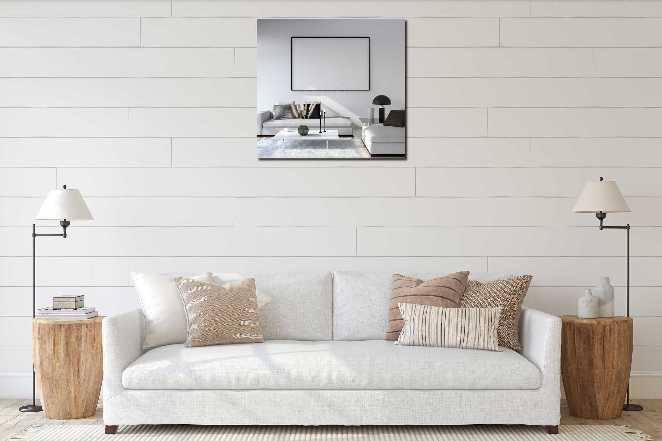 Canvas hanging interior mockup