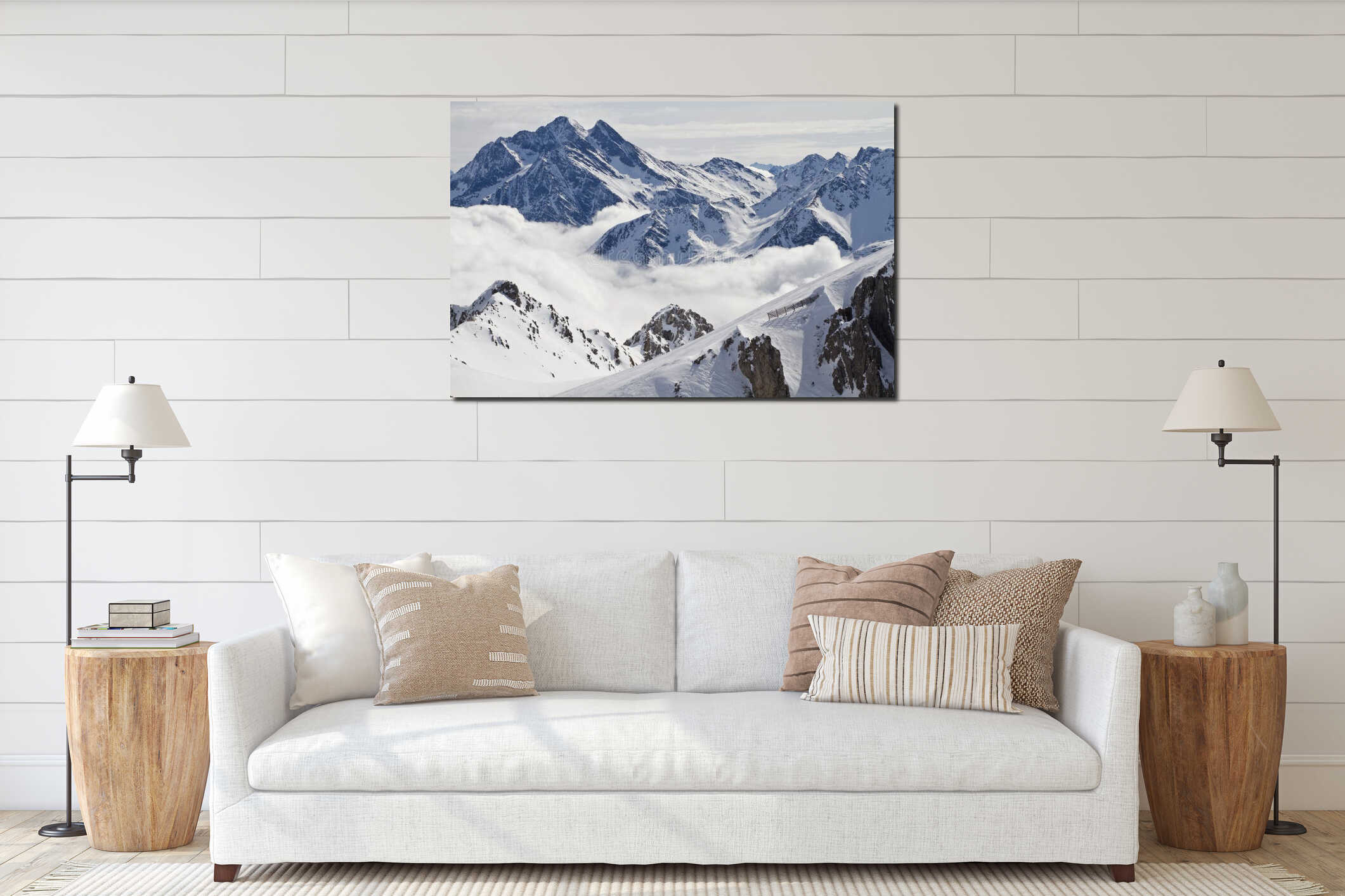 Canvas hanging interior mockup