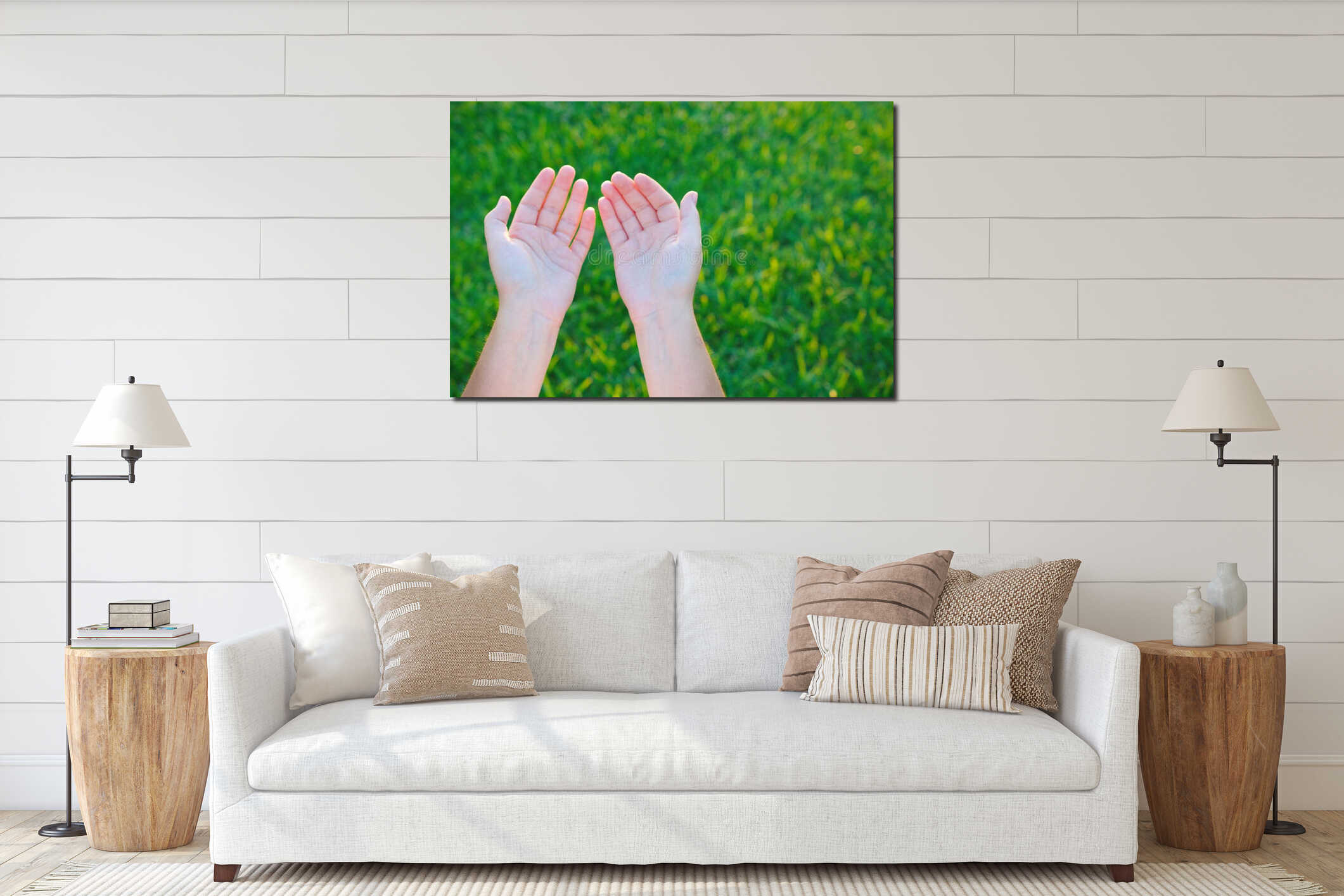 Canvas hanging interior mockup