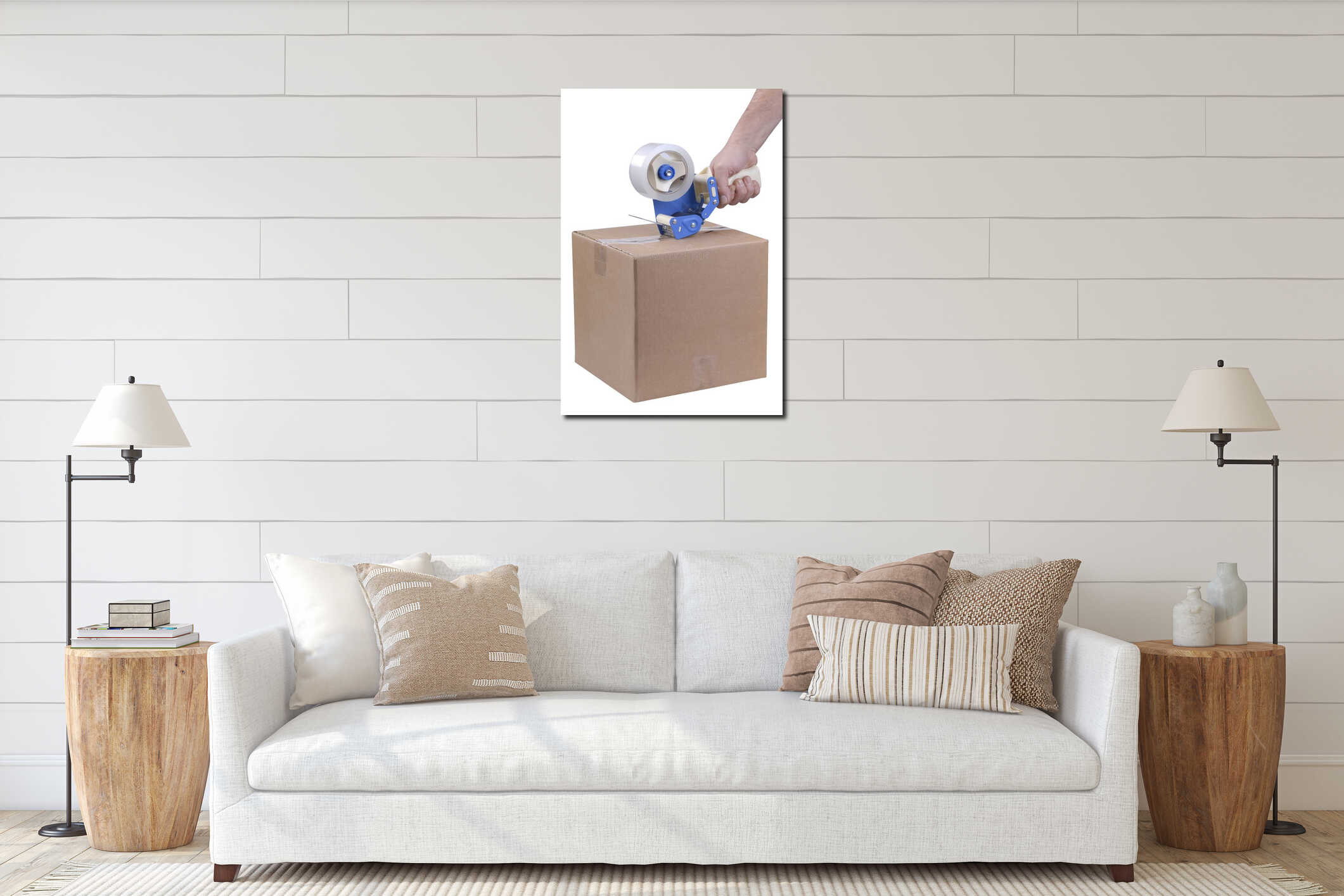 Canvas hanging interior mockup