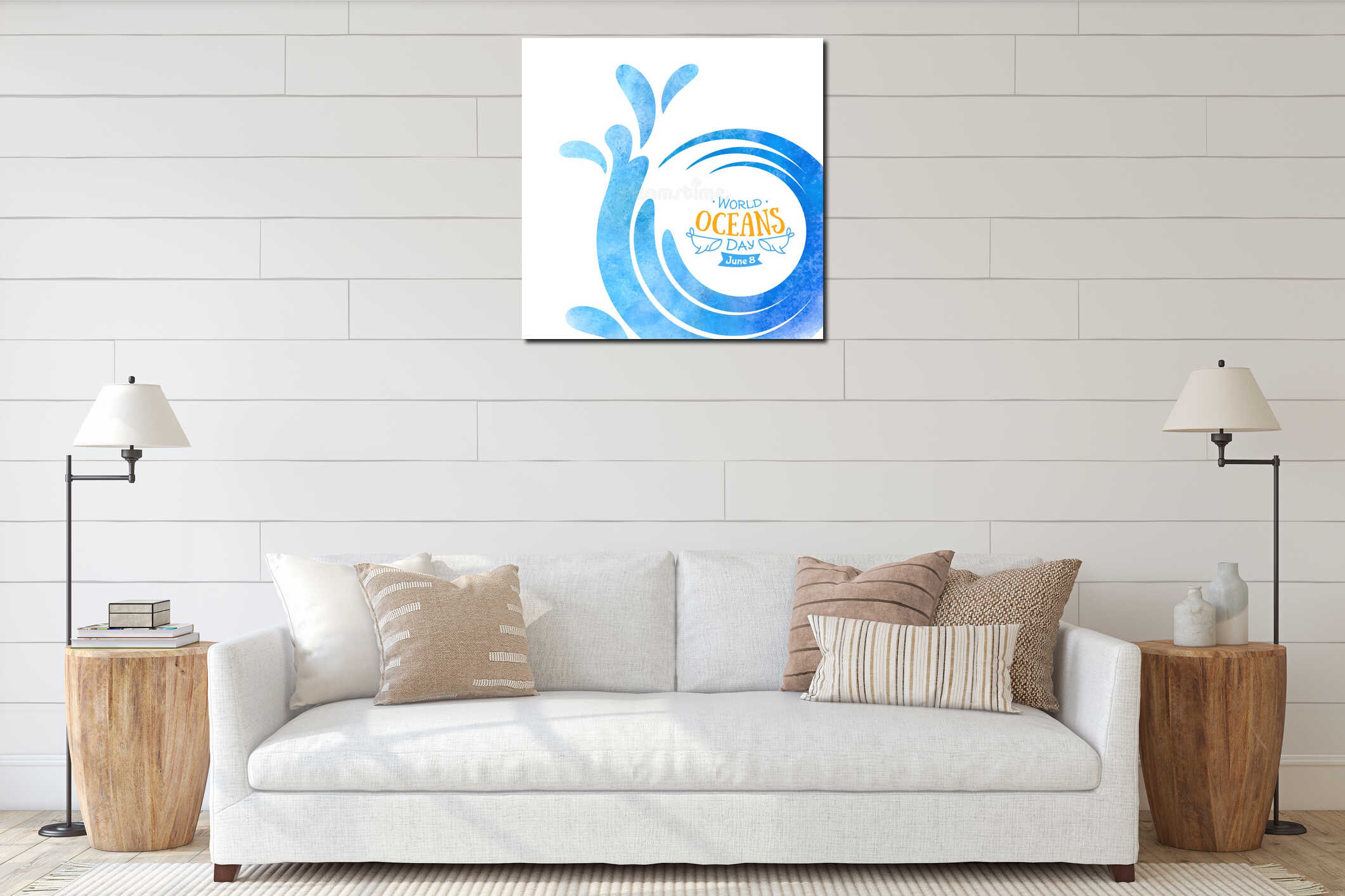 Canvas hanging interior mockup