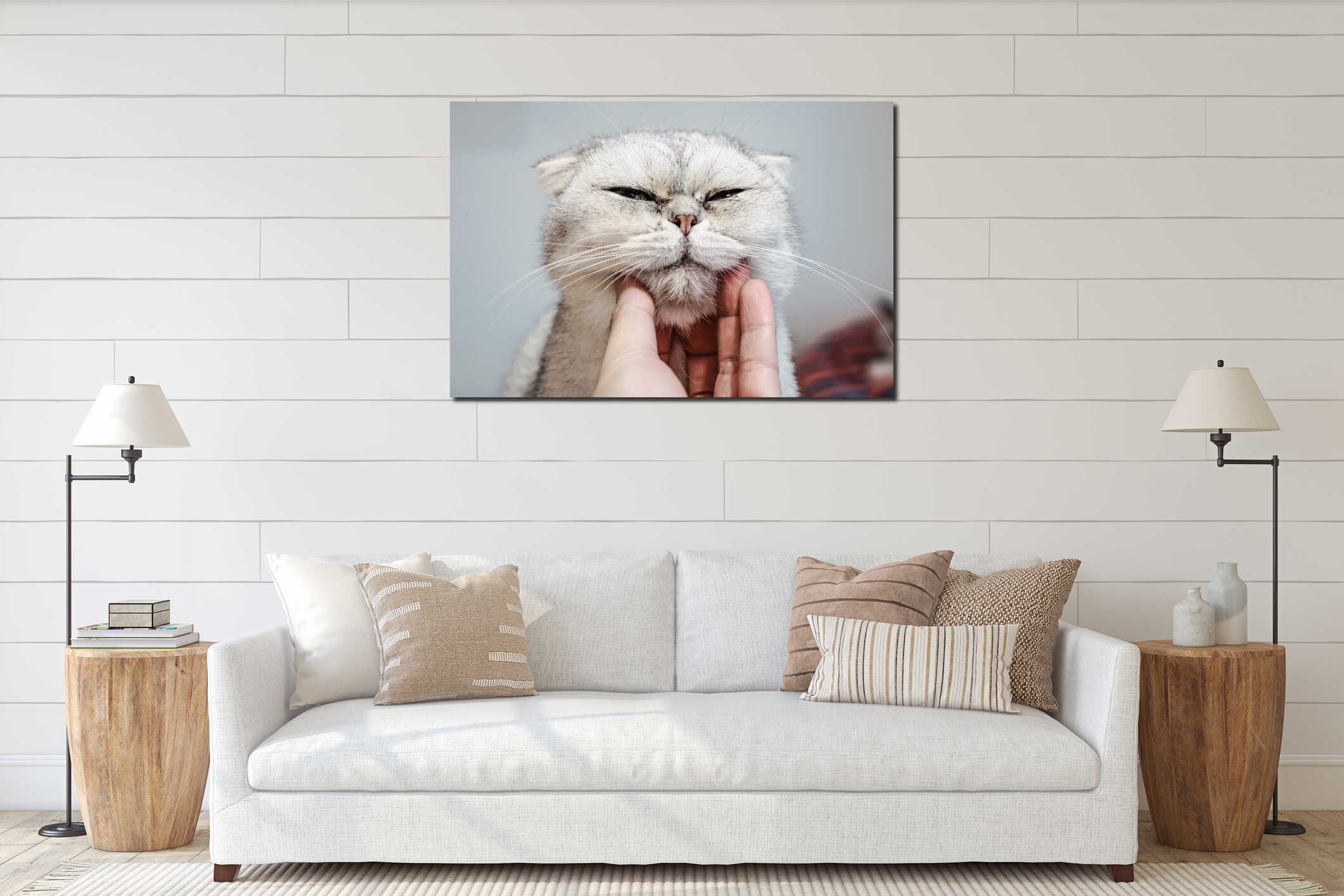 Canvas hanging interior mockup