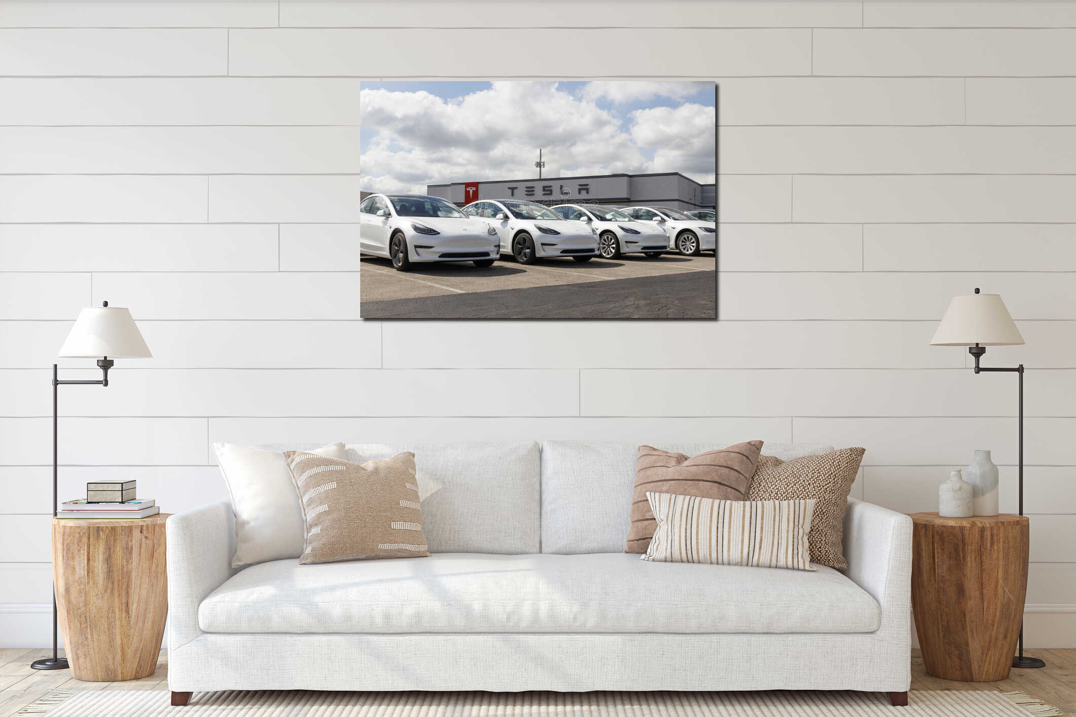 Canvas hanging interior mockup