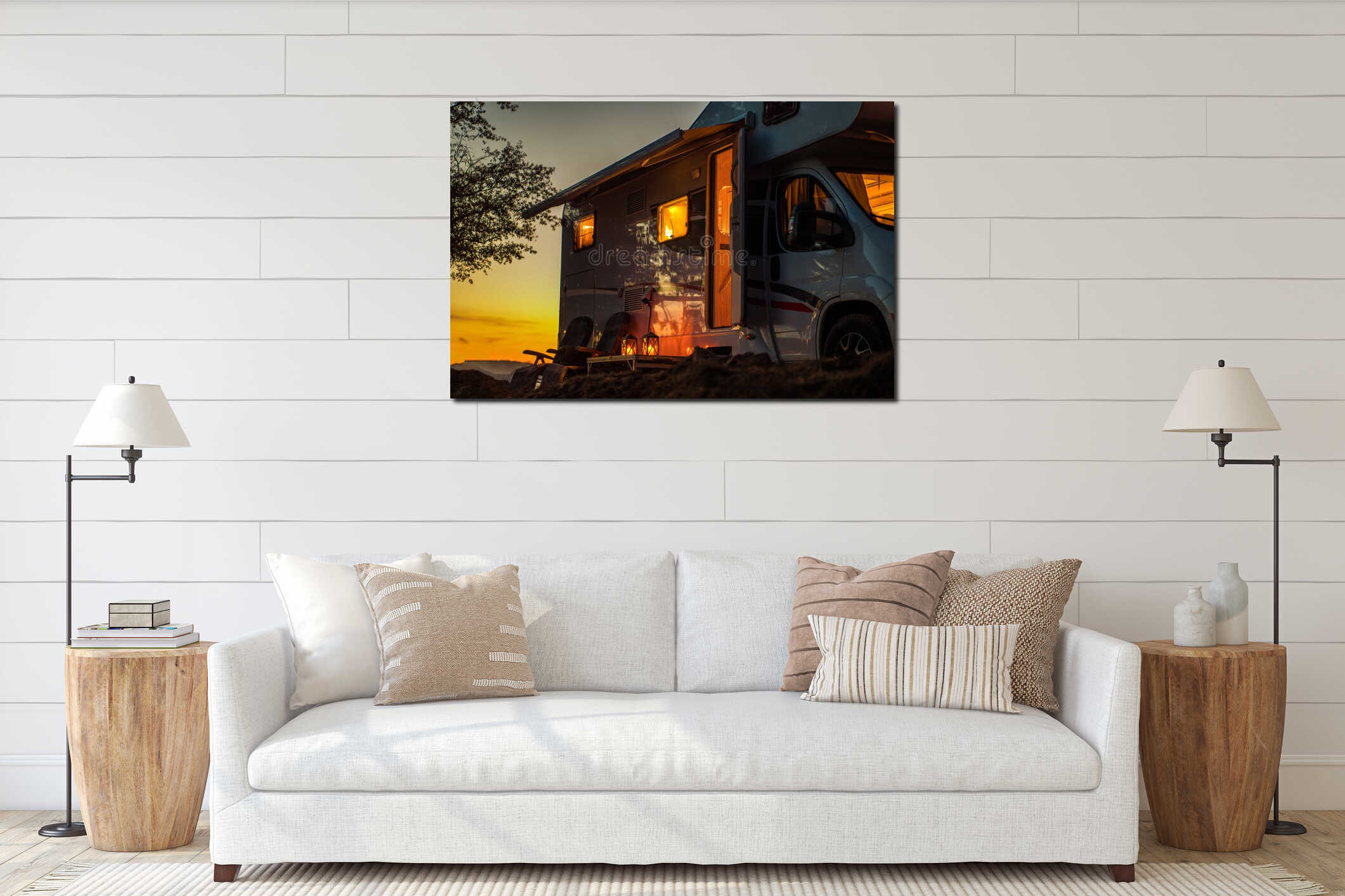 Canvas hanging interior mockup