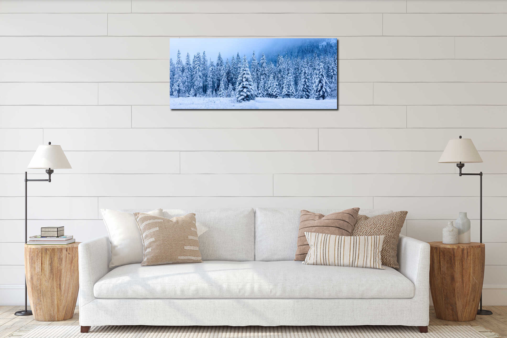 Canvas hanging interior mockup