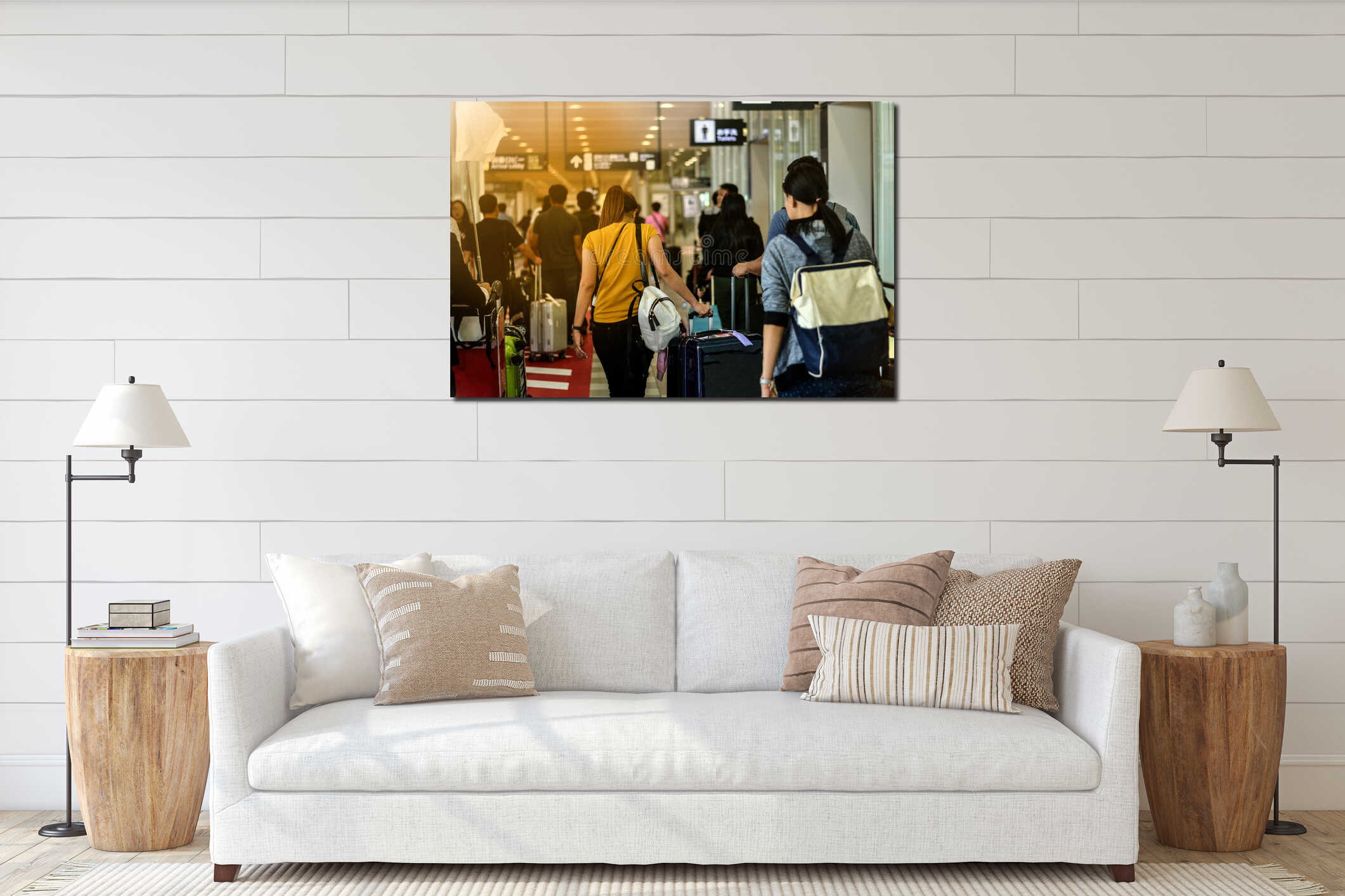 Canvas hanging interior mockup