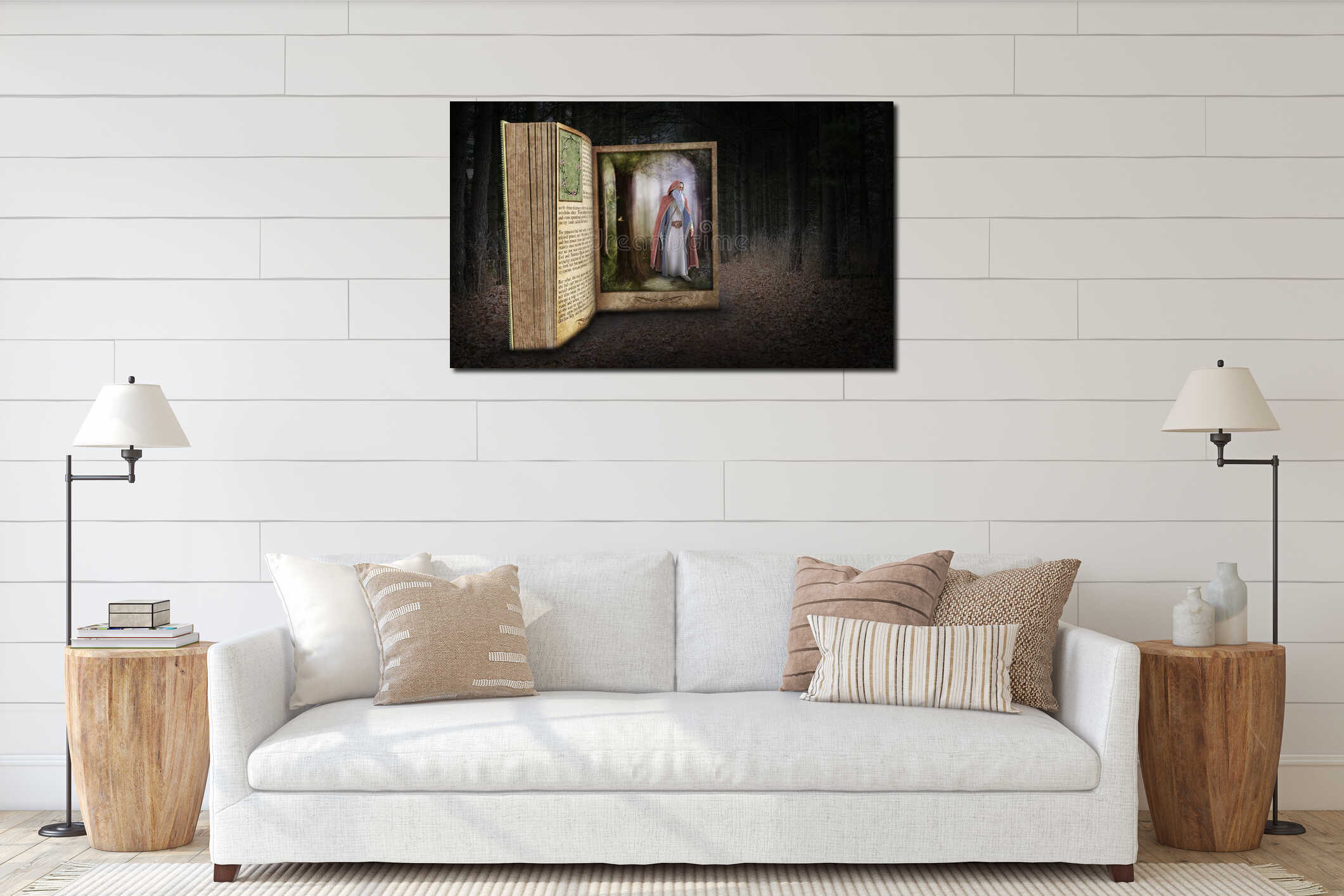 Canvas hanging interior mockup