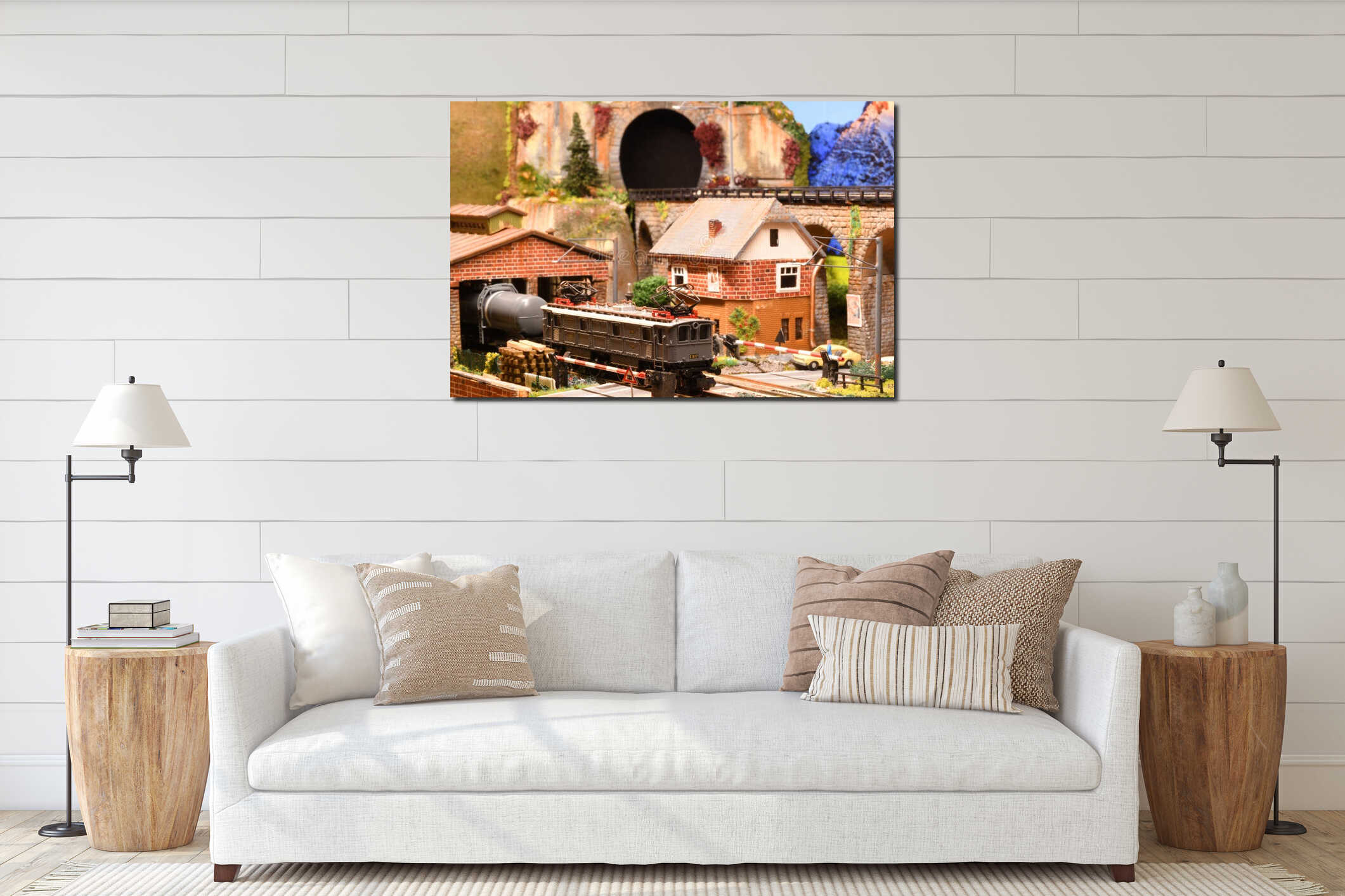 Canvas hanging interior mockup