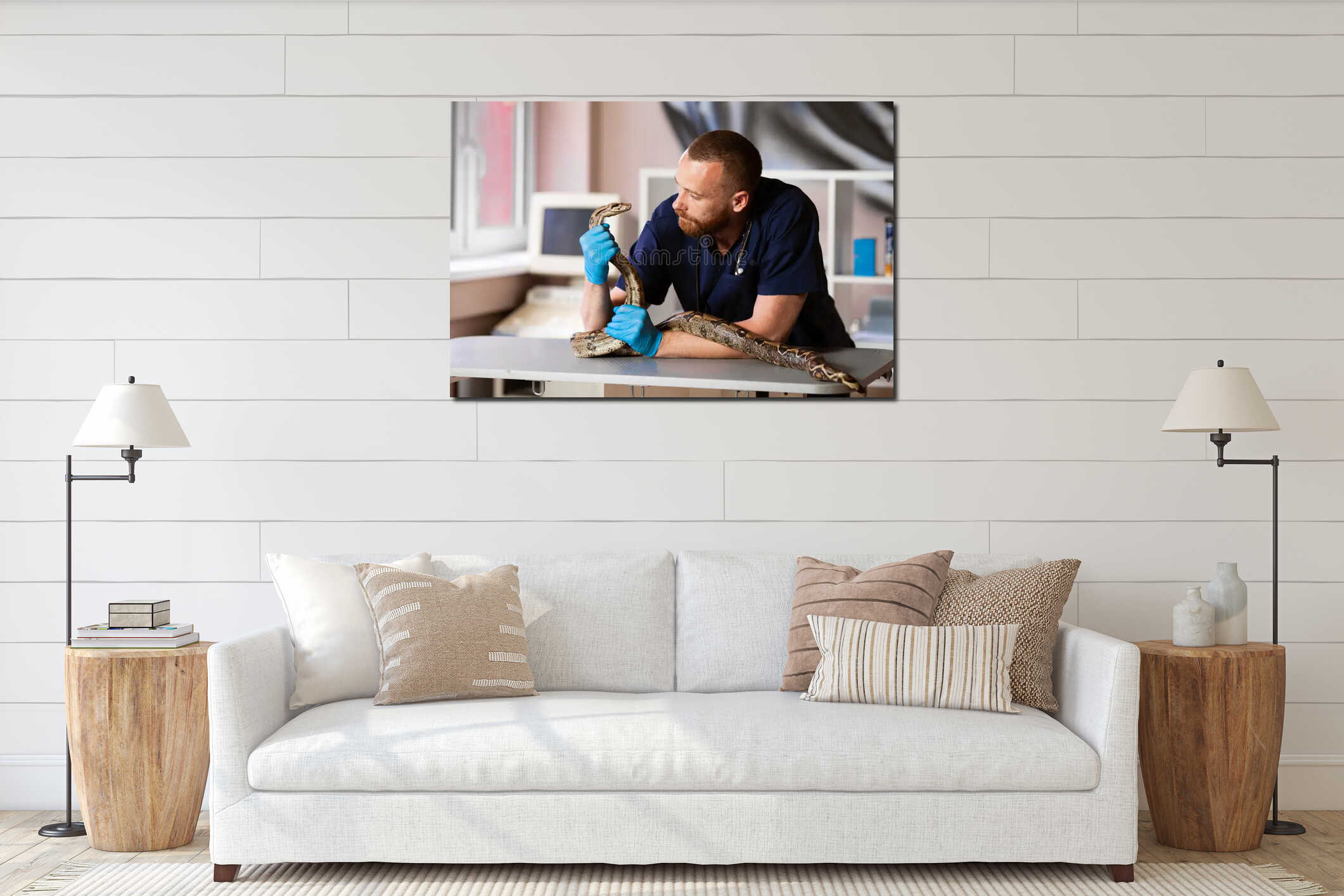 Canvas hanging interior mockup