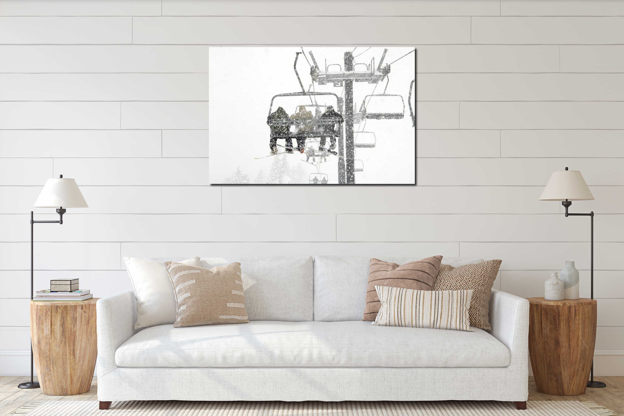 Canvas hanging interior mockup