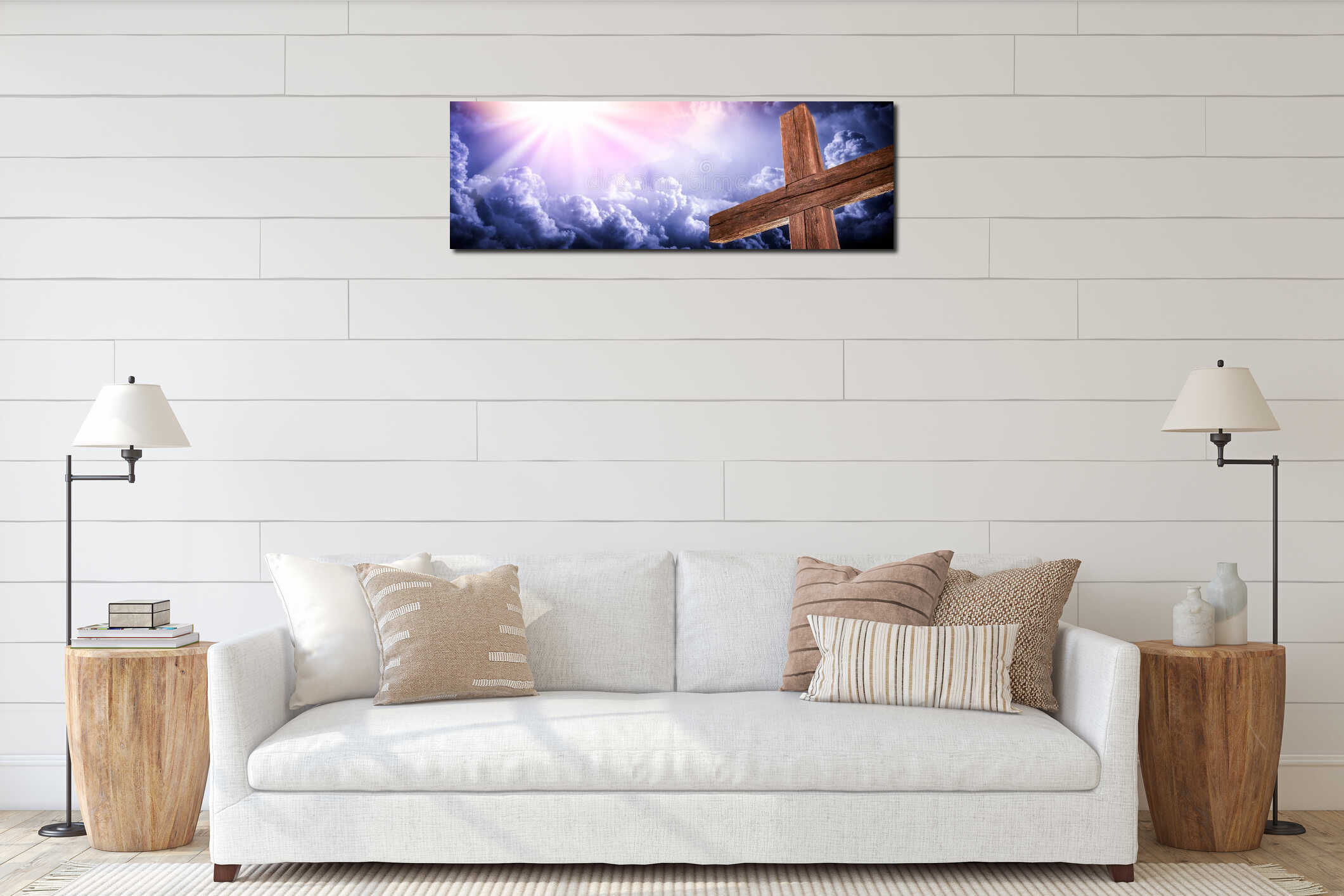 Canvas hanging interior mockup