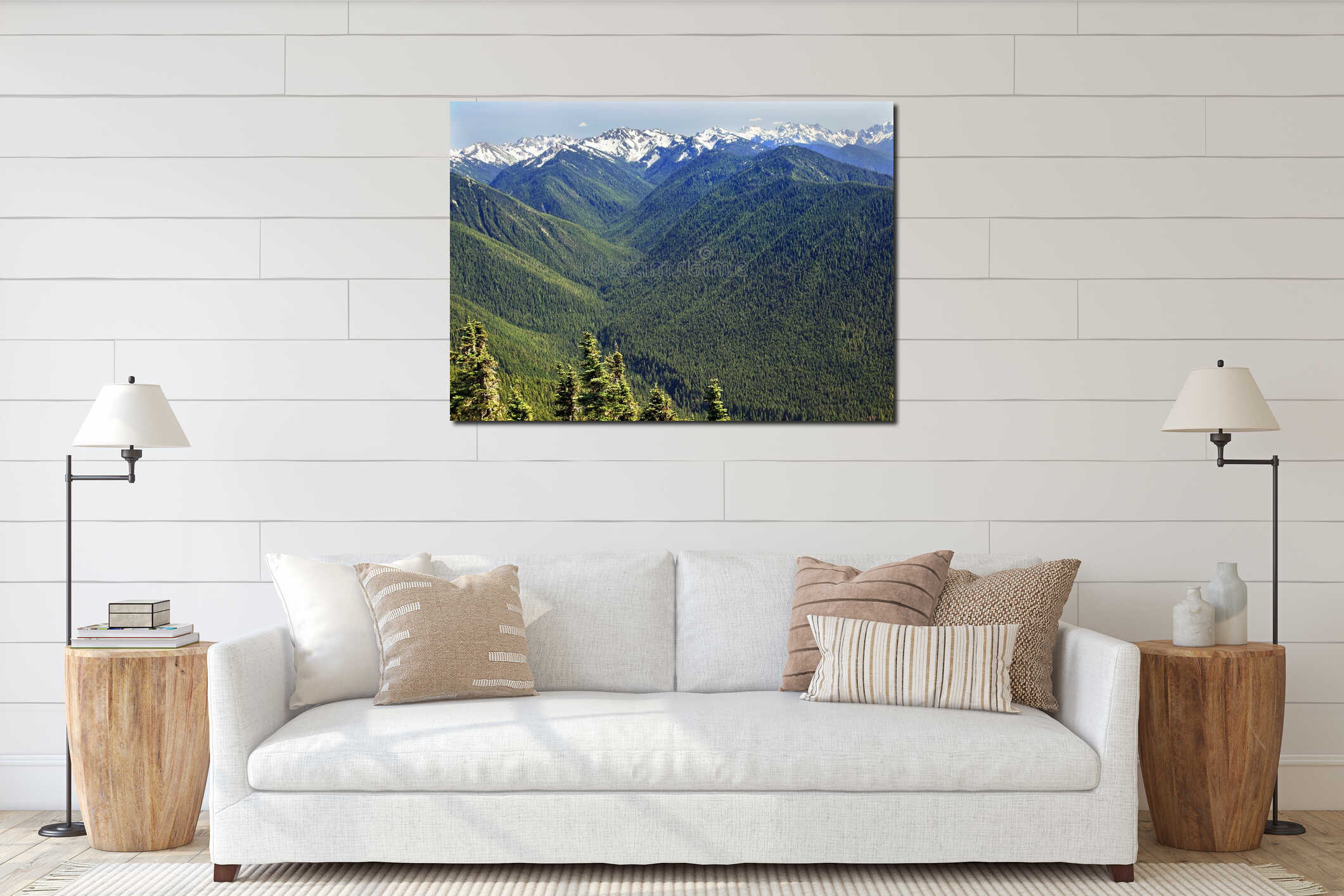 Canvas hanging interior mockup
