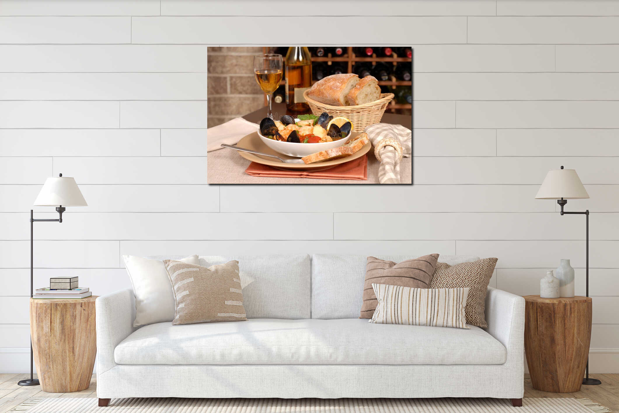 Canvas hanging interior mockup