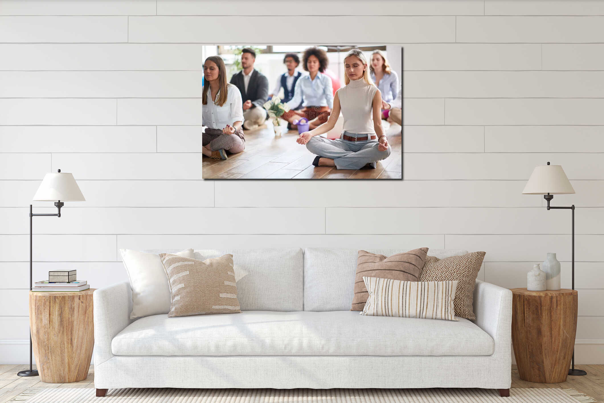 Canvas hanging interior mockup